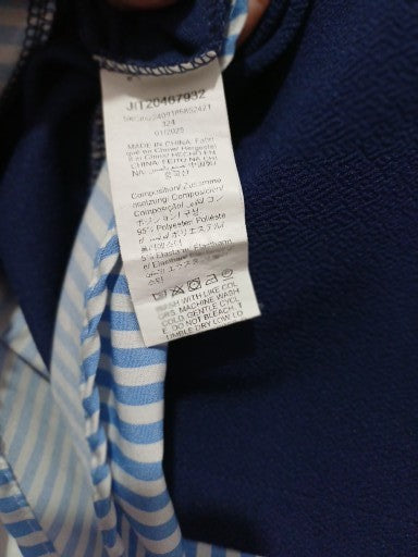 SHEIN Curve Blue Stripe Collared Layered Look Blouse Plus Size 3XL Approx. 24" PTP - Very Good Condition