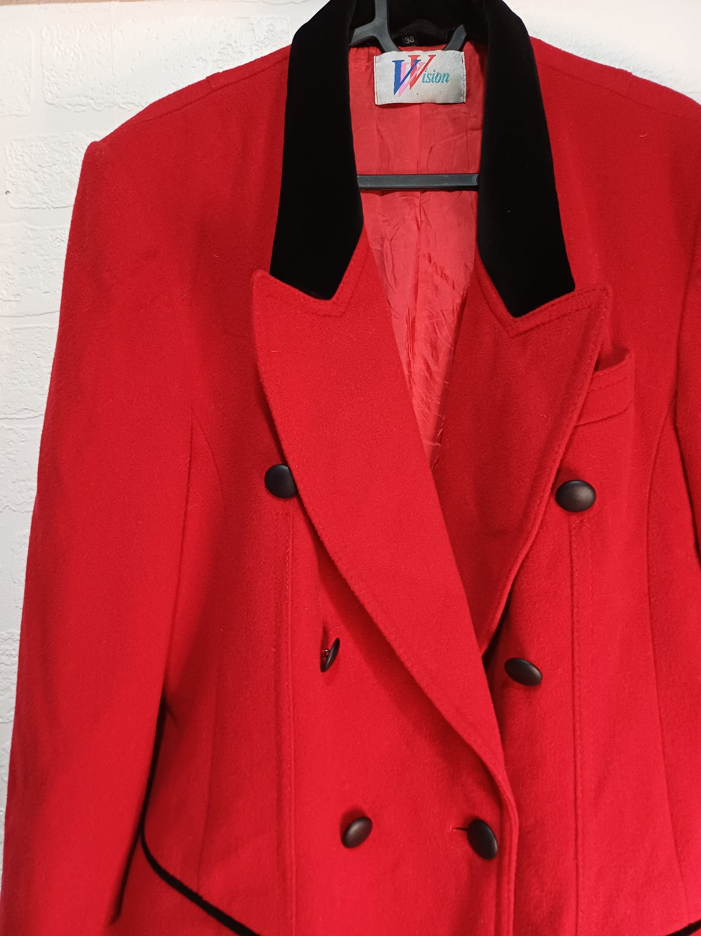 Women's Vintage C&A Wool Cashmere Red Blazer Jacket – UK 10