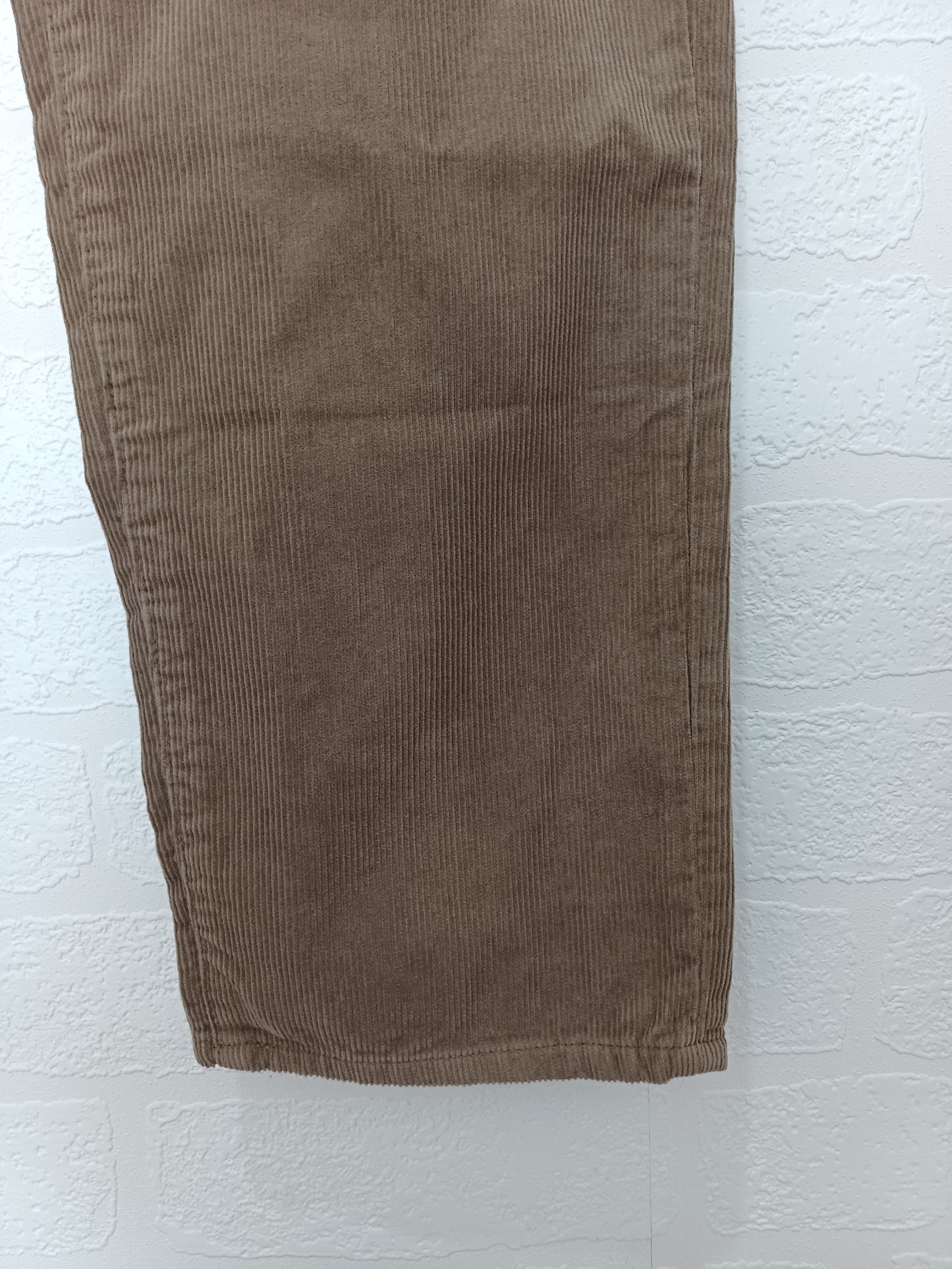 Men's Beige/Brown Corduroy Straight Fit Trousers - 34W 28L