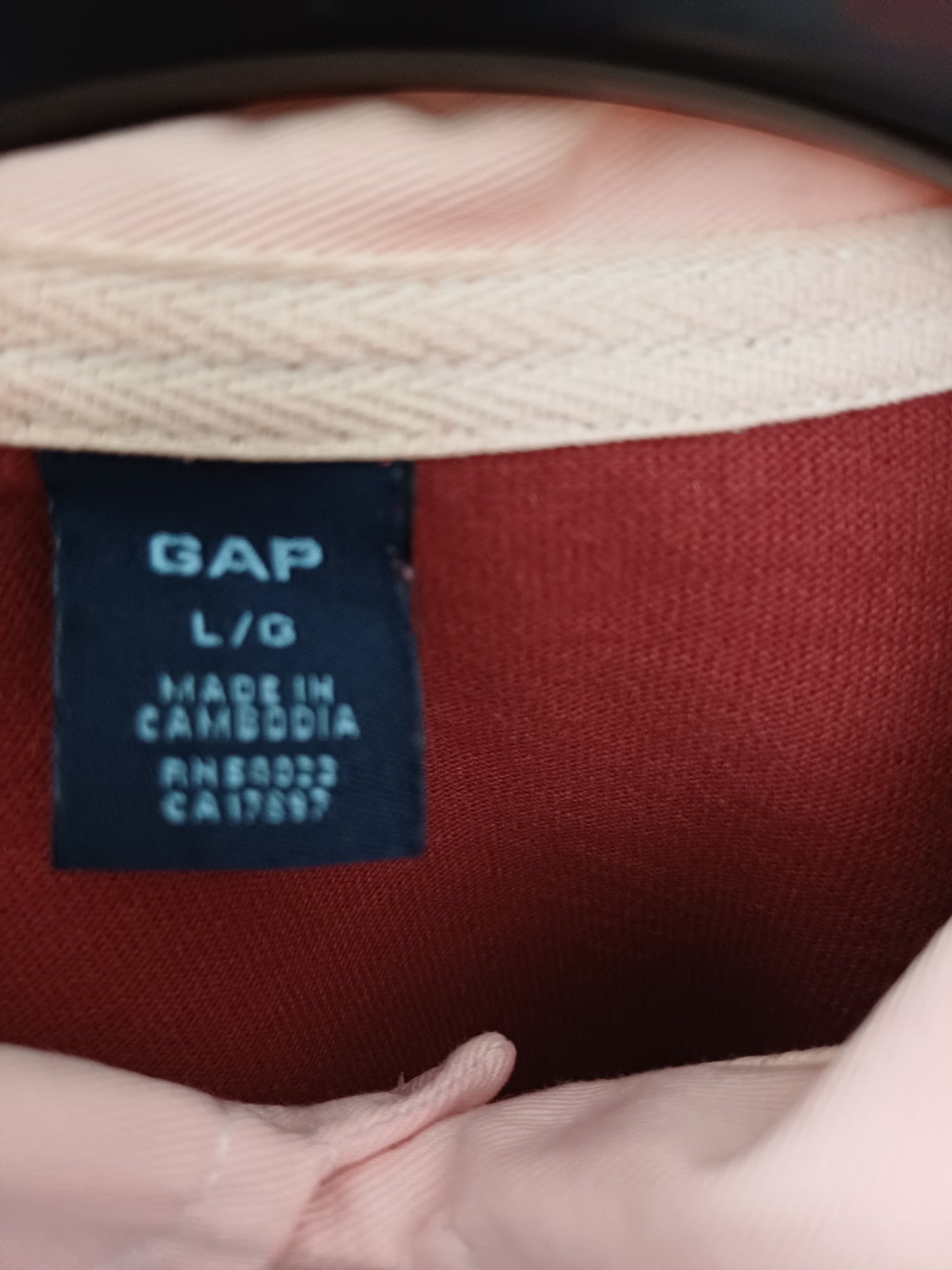 Gap Burgundy and Navy Blue Striped Rugby Top Large 23" PTP - Good Condition
