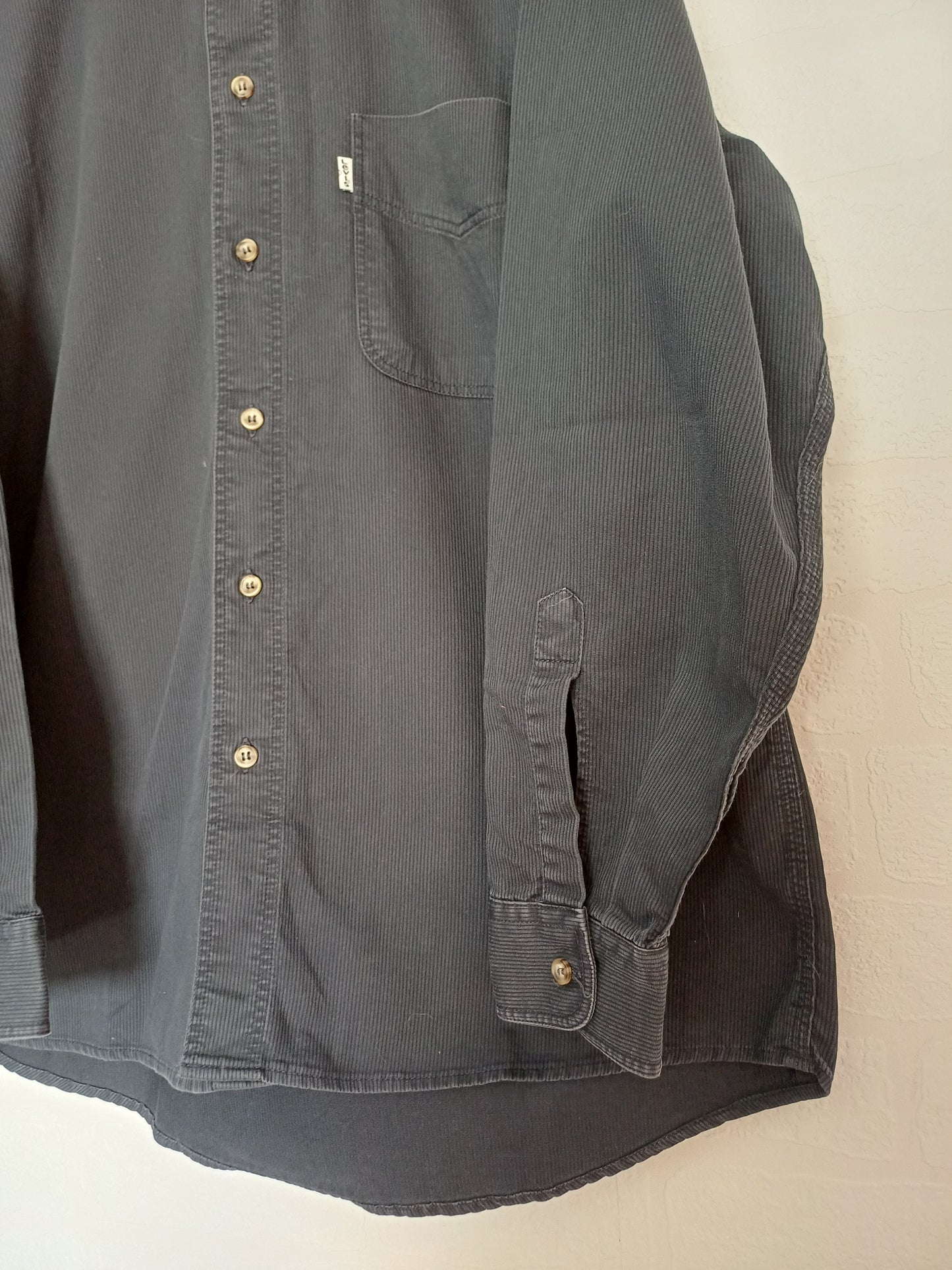 Navy Blue Cord Shirt Large 24" PTP - Good Condition
