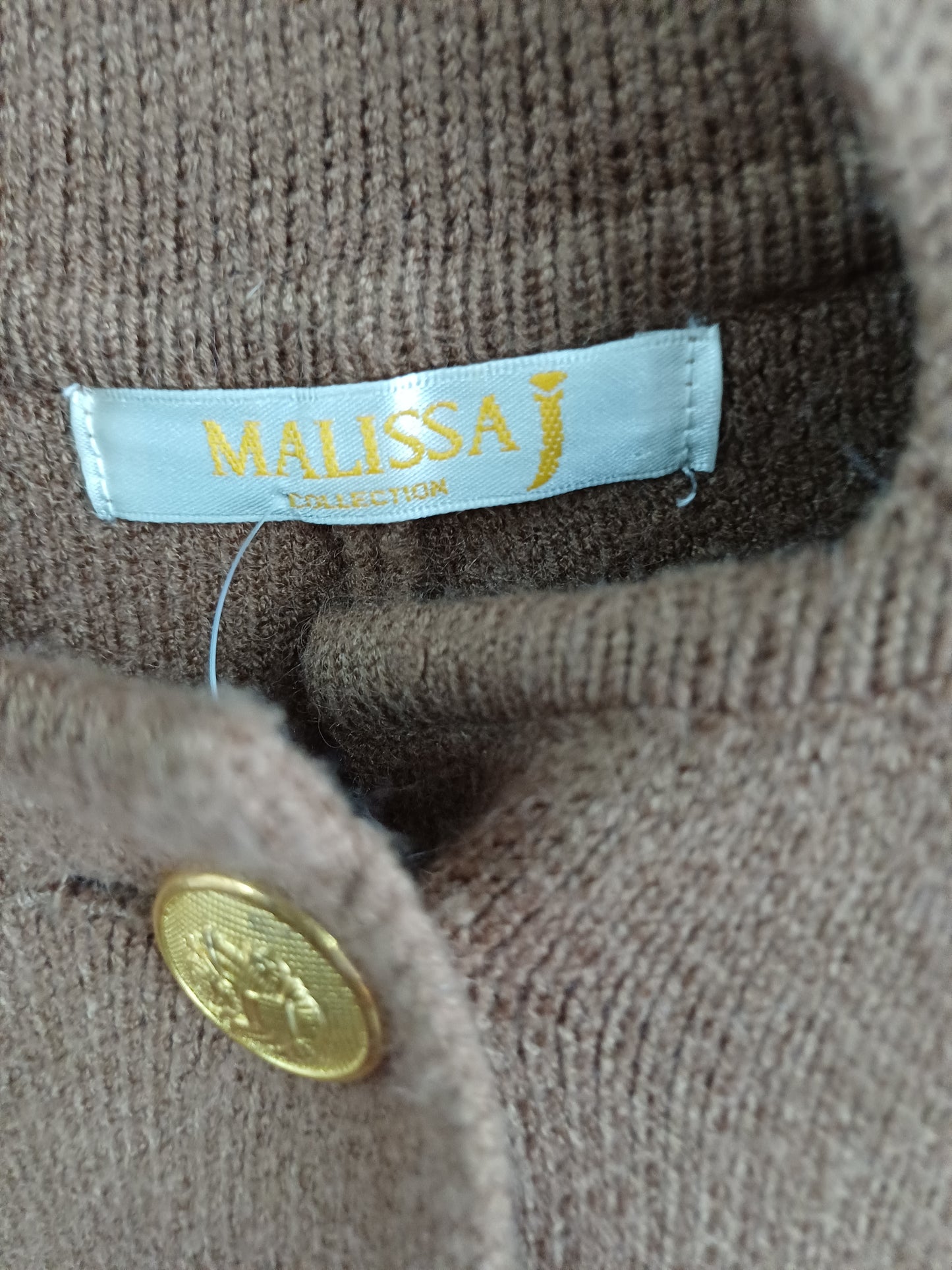 Malissa Brown Beige Poncho Cape One Size 30" Long - Very Good Condition