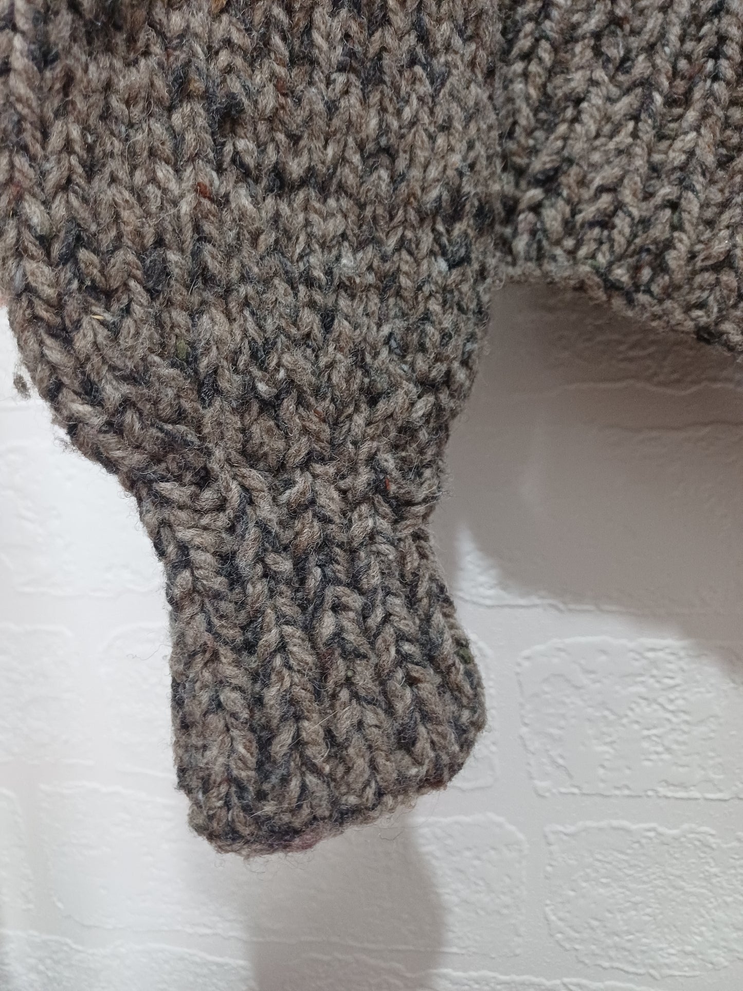 Handmade Grey Chunky Knit Cardigan 16.5" PTP - Very Good Condition
