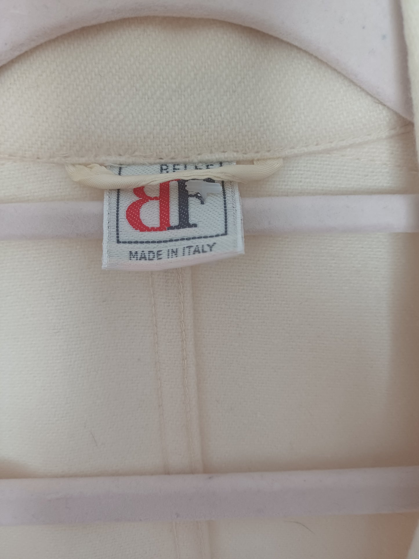 Belfe Cream Fleece Feel Blazer Jacket Large 23" PTP - Good Vintage Condition