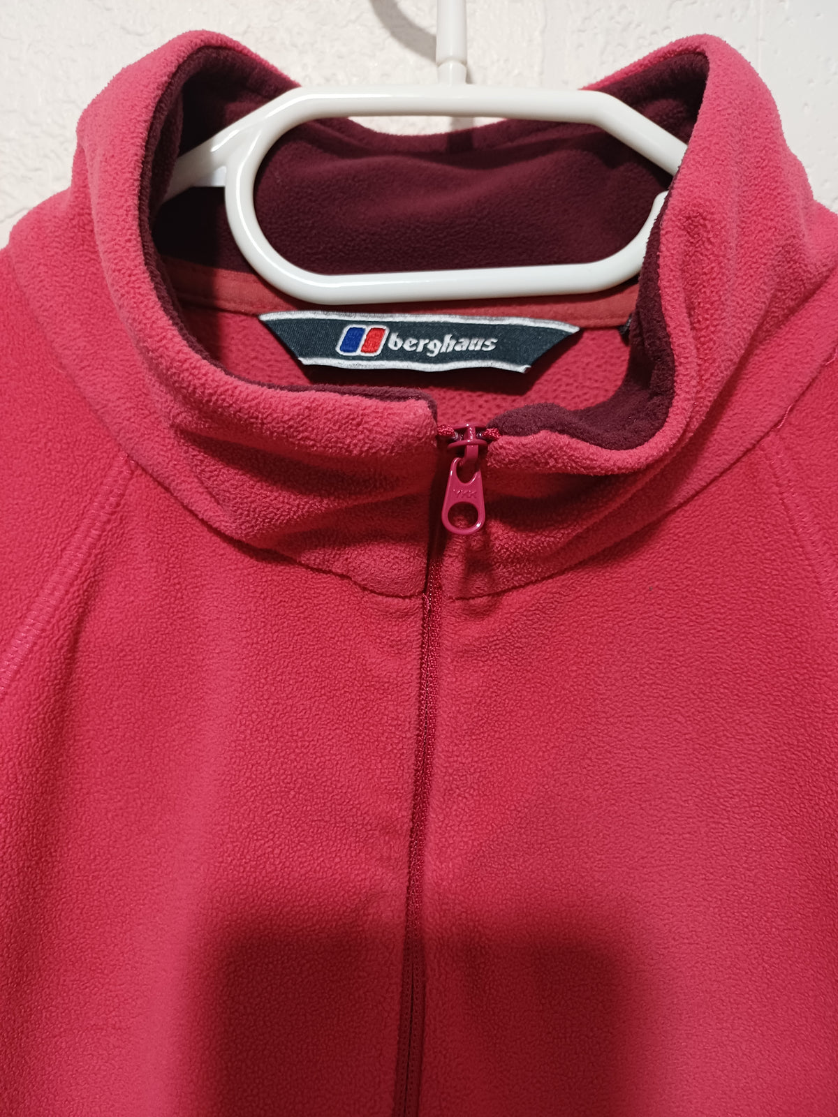 Berghaus Pink and Burgundy Fleece Jacket Size 18 21" PTP - Very Good Condition