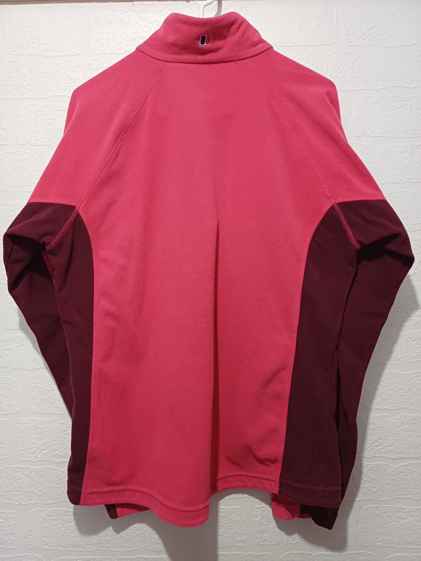 Berghaus Pink and Burgundy Fleece Jacket Size 18 21" PTP - Very Good Condition