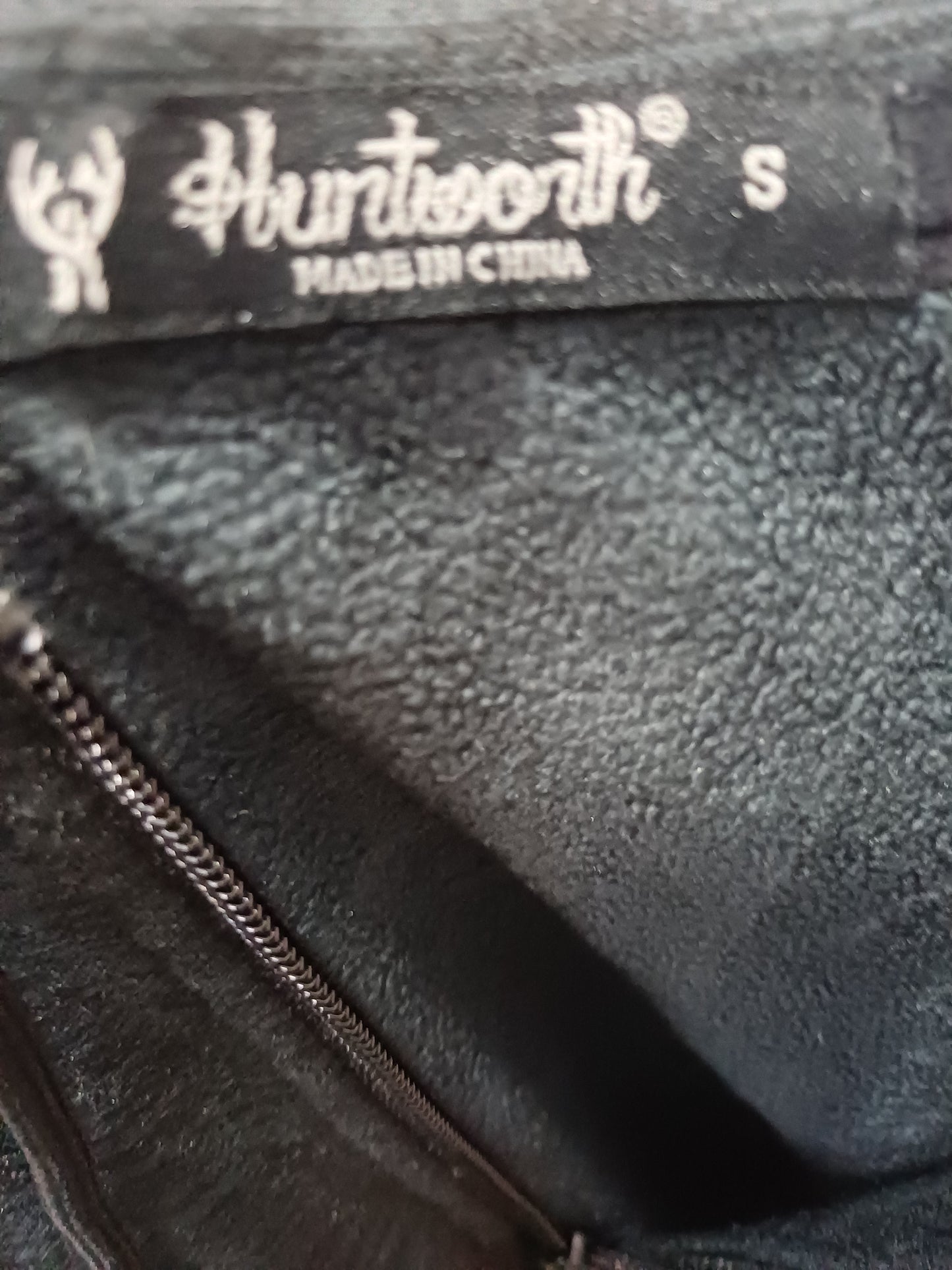 Huntworth Grey Charcoal Camo Sleeve 1/4 Zip Pullover Hoodie Small 20" PTP - Very Good Condition