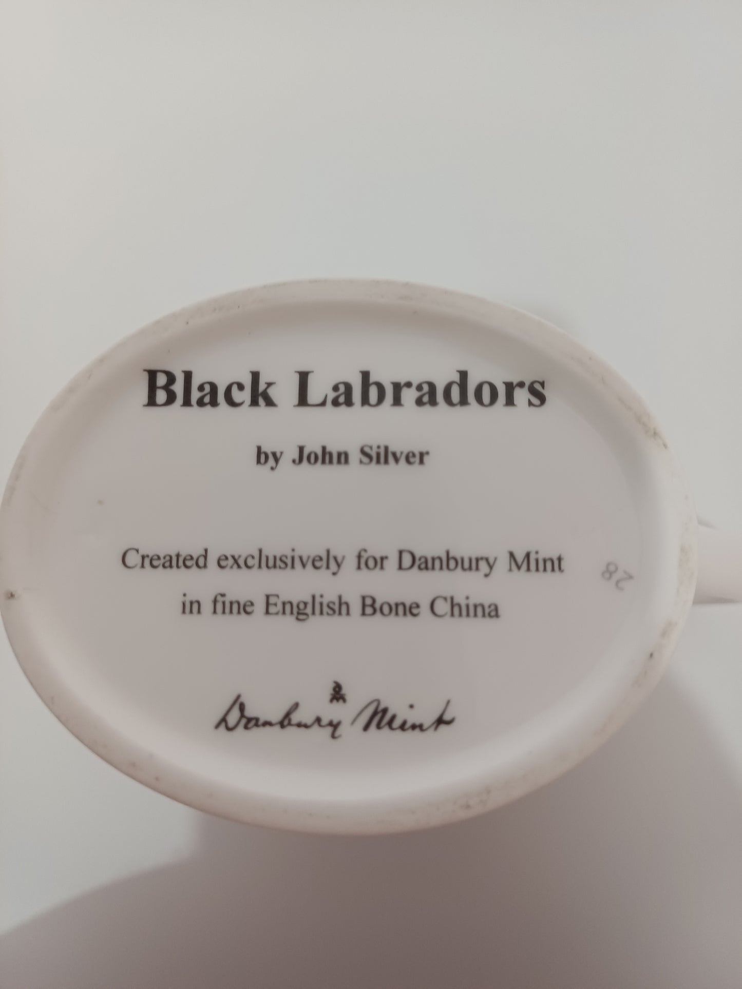 Danbury Mint Fine English Bone China Black Labrador Milk Jug by John Silver - Very Good Condition