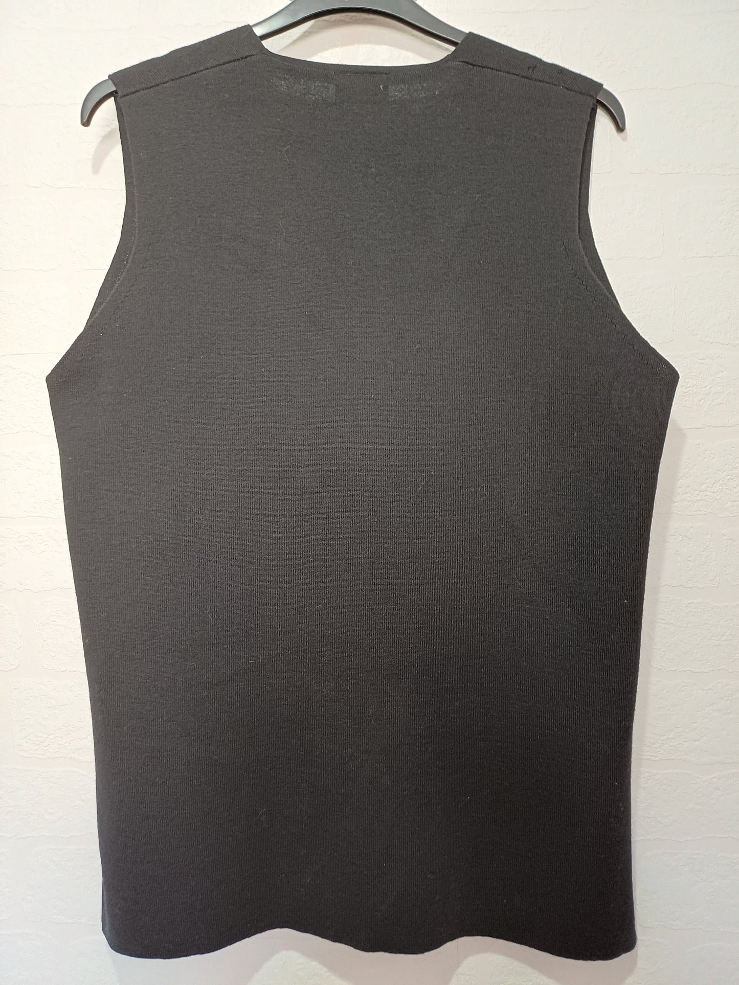 Cotswold Collections Black Wool Blend Longline Waistcoat Large 23" PTP - Very Good Condition