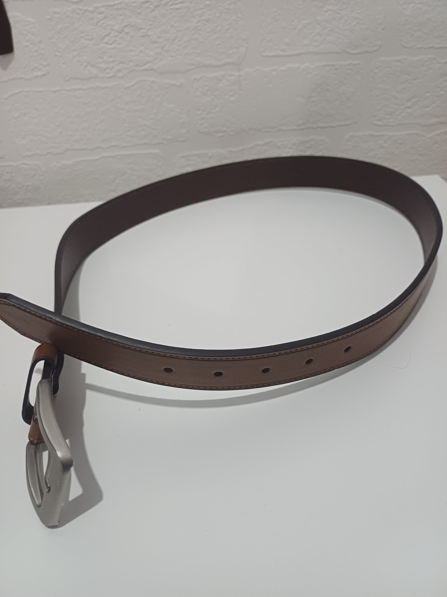 Peter Werth London No1 Brown Coated Bonded Leather Belt Size 34 - Very Good Condition