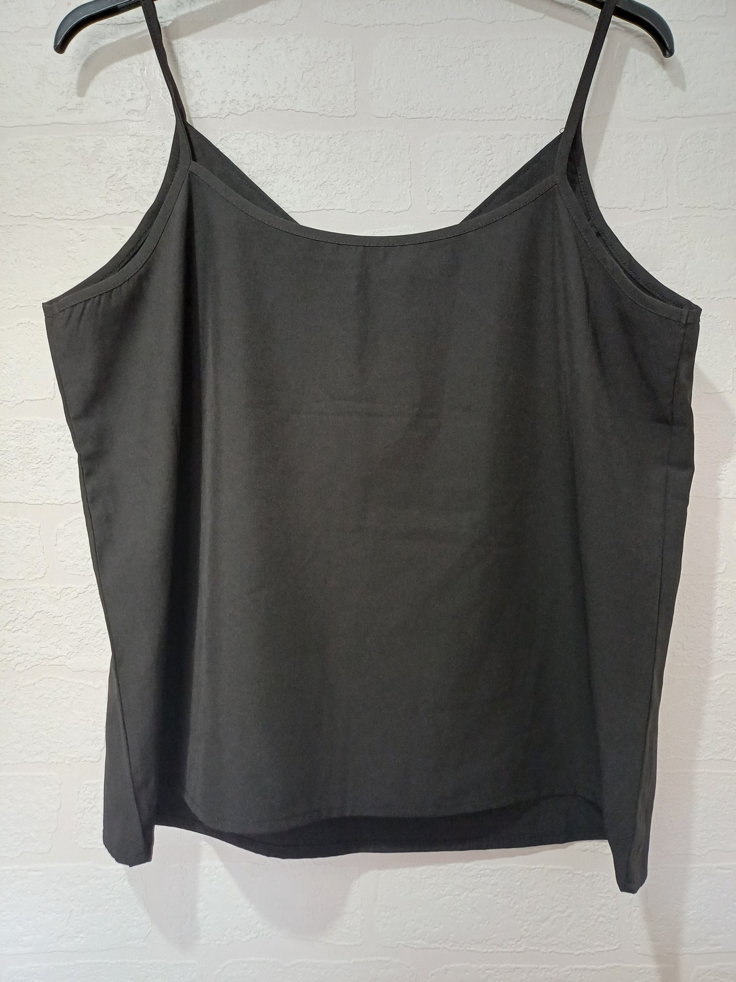 Black Sequin Cami Vest Top XL 21" PTP - Very Good Condition