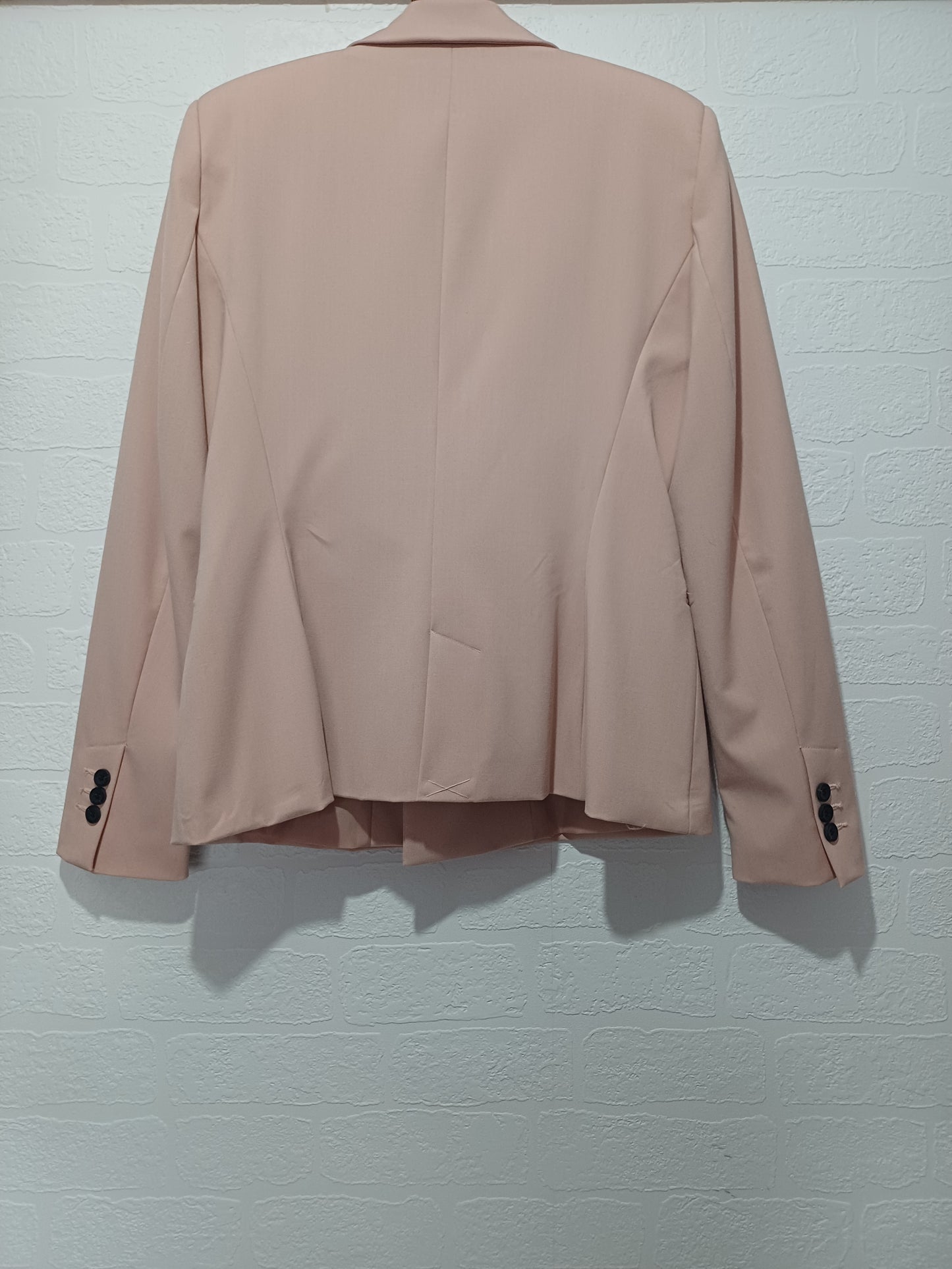 Zara Blush Pink Double Breasted Blazer Jacket EU40/UK12 18" PTP - Very Good Condition