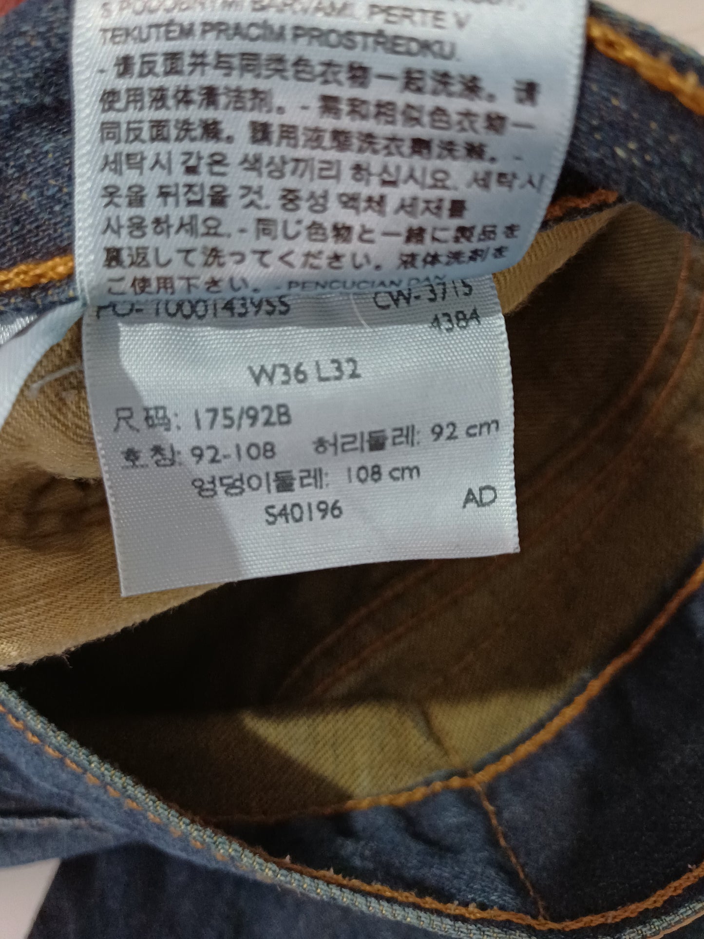 Levi's Navy Blue 501 Straight Leg Denim Jeans W38 L31 - Very Good Condition