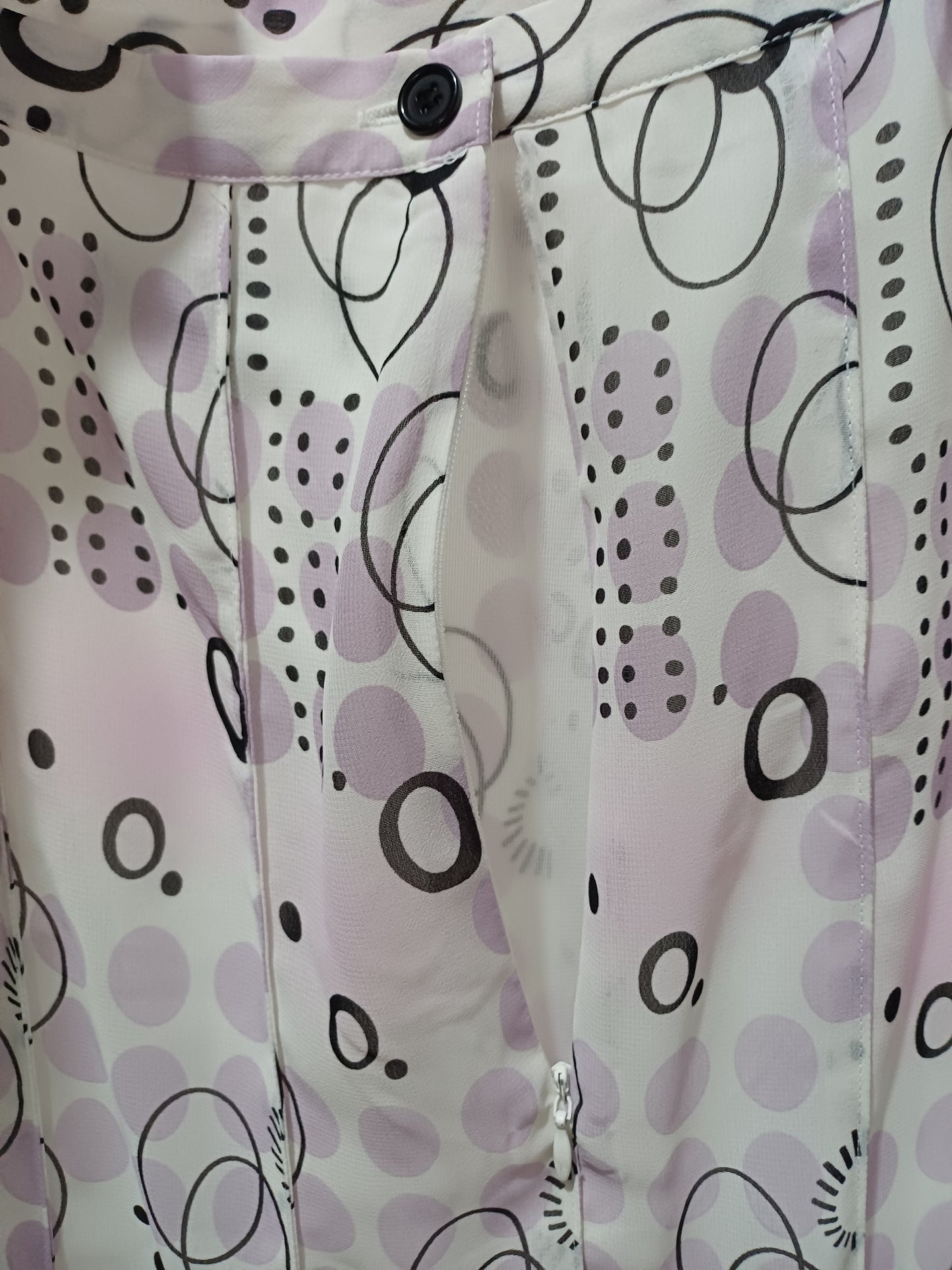 Joella Di Marco Lilac White Geometric Maxi Skirt Size 16 32" W - Very Good Condition