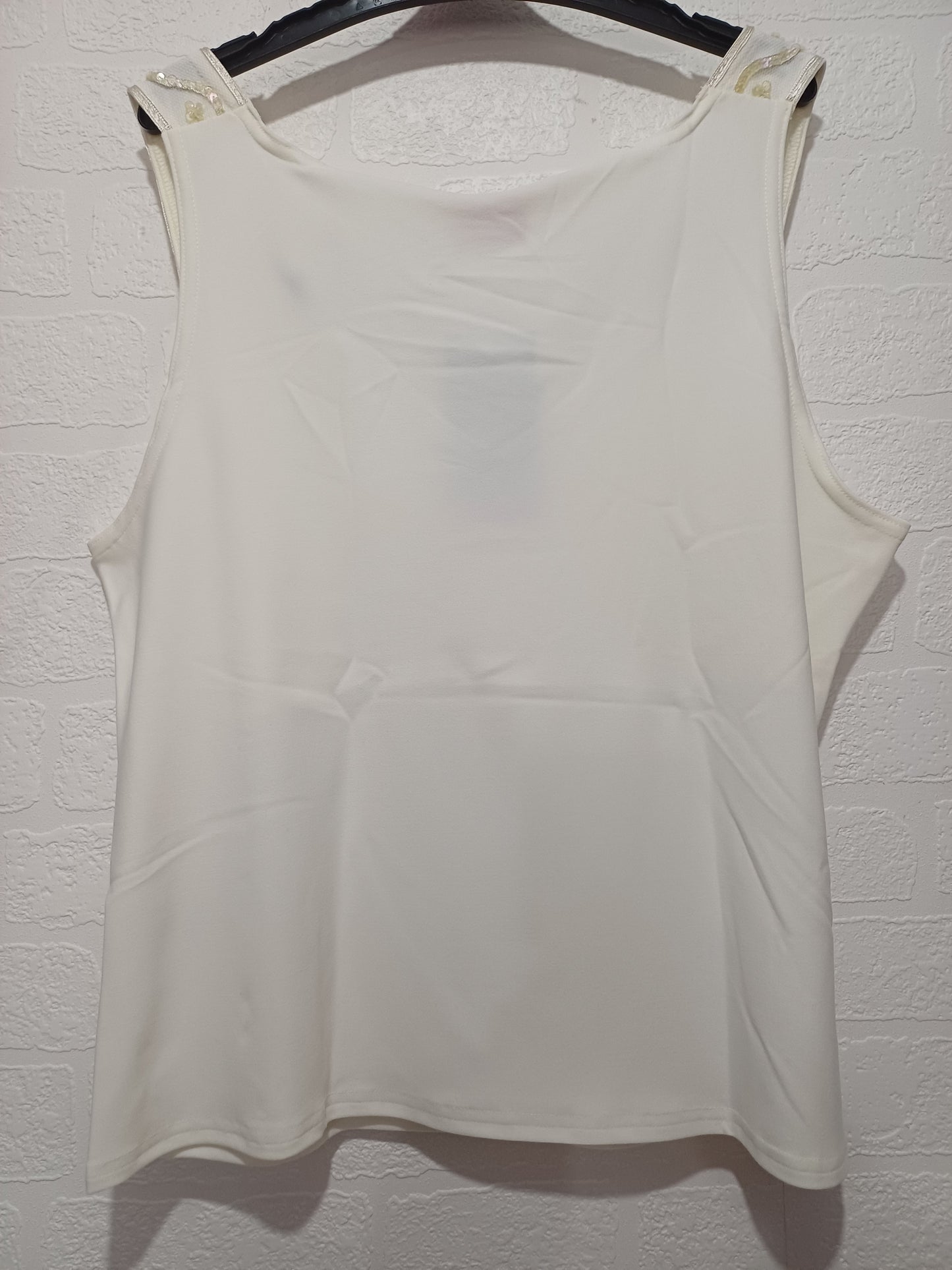 Women's Vest For Women Cream Embroidered Straps Size 18 Approx. 20" PTP - BNWT