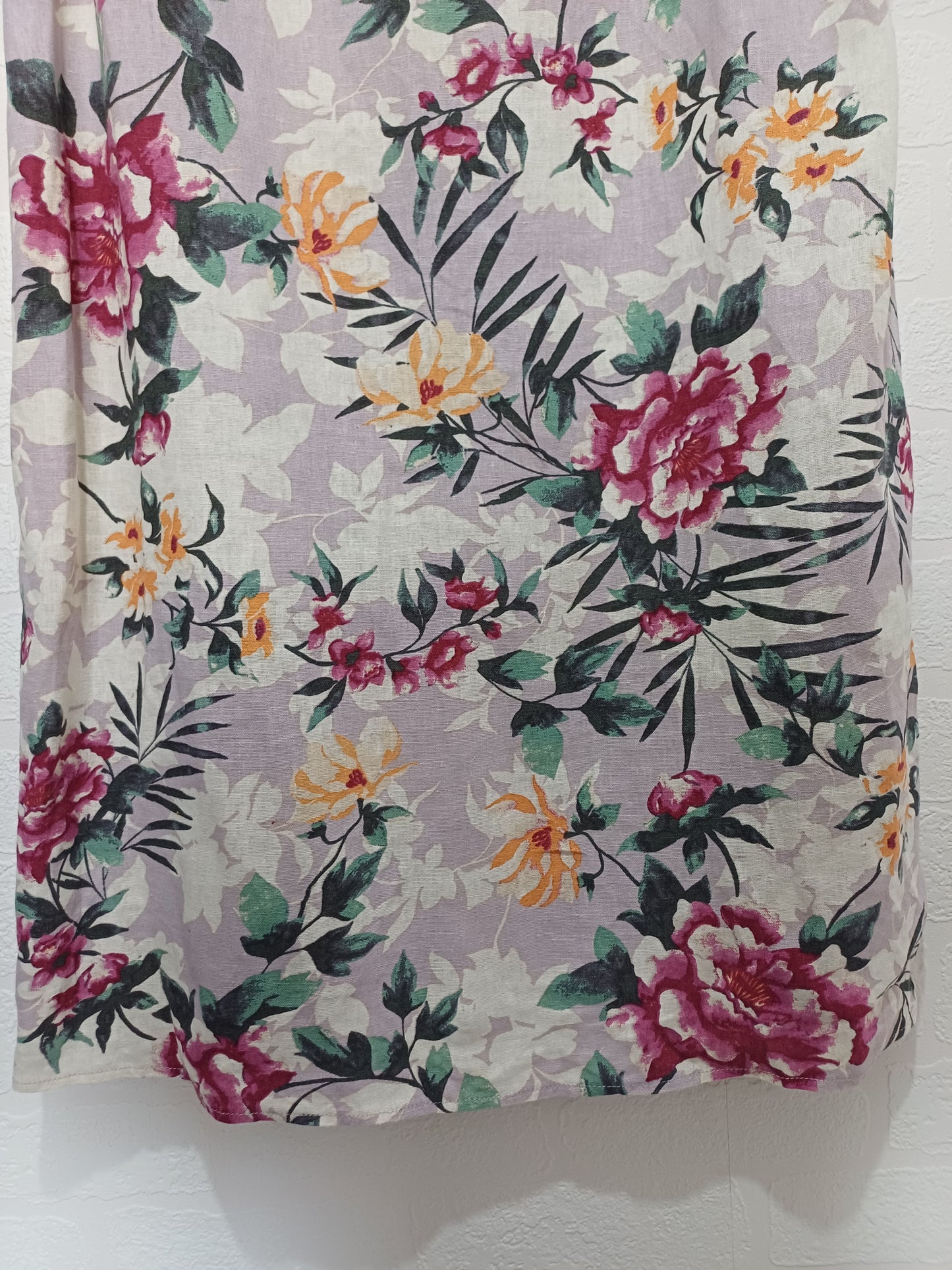 Women's Dress George Purple Lilac Floral Sleeveless Linen Blend Size 18 Approx. 22" PTP - Very Good Condition