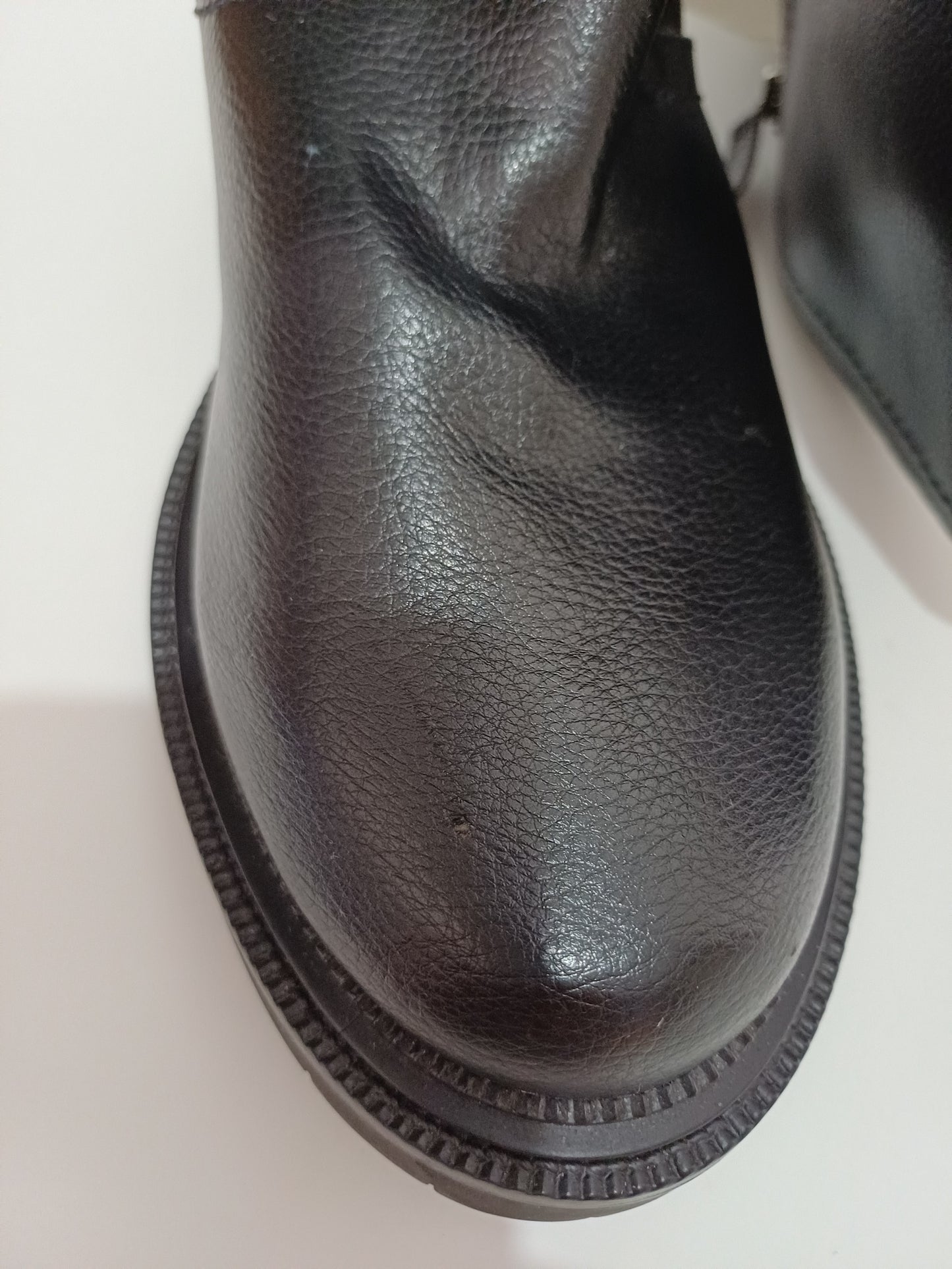 Women's Knee High Boots Simply Be Black Buckle Strap Side Zip Chunky Sole Wide Fit UK 6 - Like New Condition