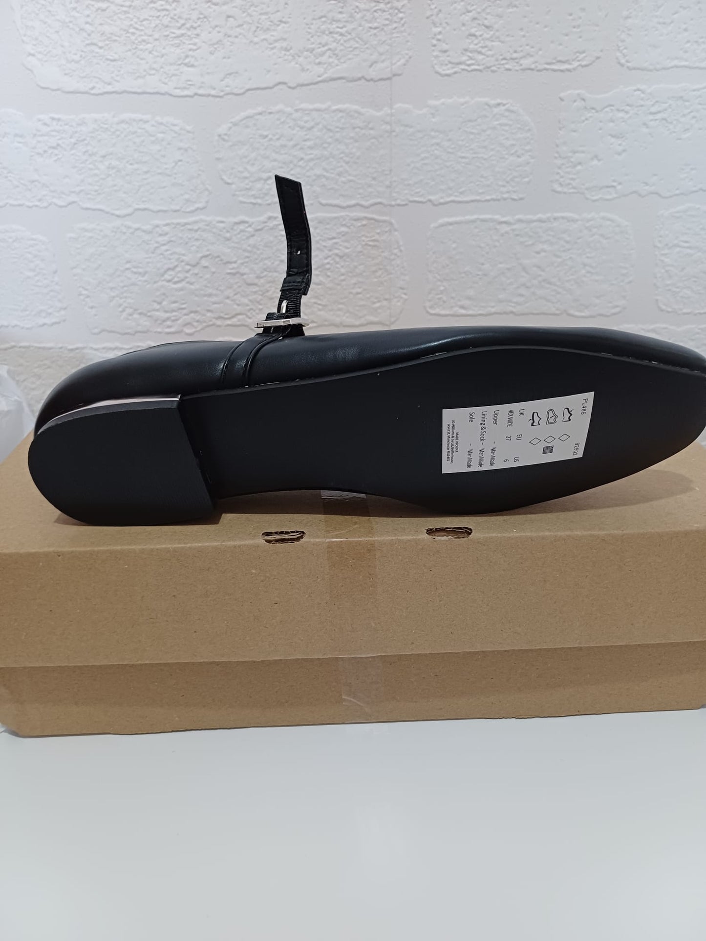 Women's Mary Jane Flats Simply Be Black Wide Fit Size 4 - New
