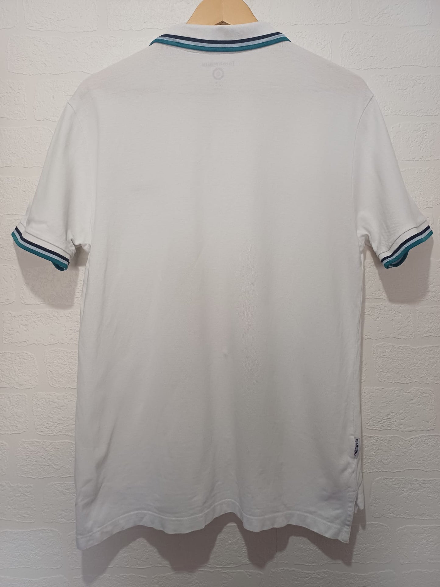 Men's Polo T-Shirt Lambretta Black/White XL Approx. 20" PTP - Very Good Condition