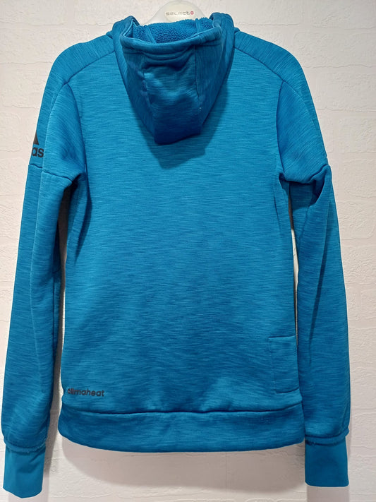 Adidas Climacool Heat Jacket Full Zip Sports Hood Age 13-14 Fits Adults Size 8 Approx. 16" PTP - Good Condition