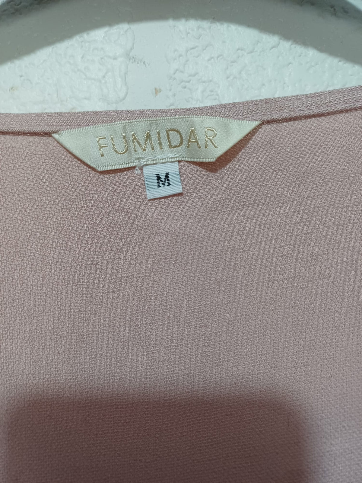 Women's Cardigan Fumidar Dusky Pink Tie Front Open Front Long Sleeve Size M Approx. 21" PTP - Very Good Condition