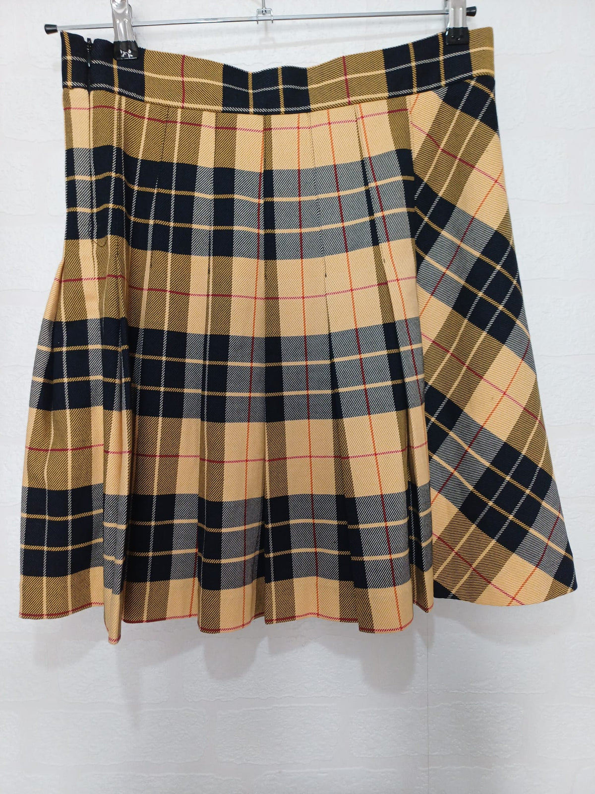 Women's Skirt M&S Tartan Check Pleated Kilt Style with Belt UK 12 - Very Good Condition