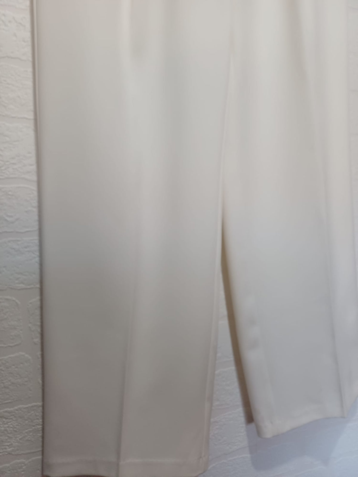 Women's Trousers Primark White Wide Leg Smart Front Button Size UK 10 Very Good Pre-Owned Condition