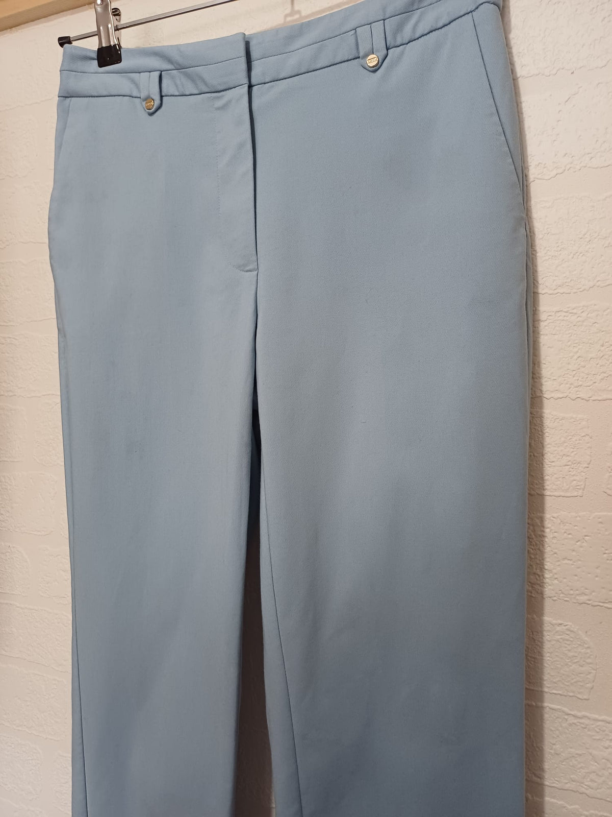 Women's Trousers Marks & Spencer Light Blue Slim-Fit Ankle-Grazer UK 8 Regular Very Good