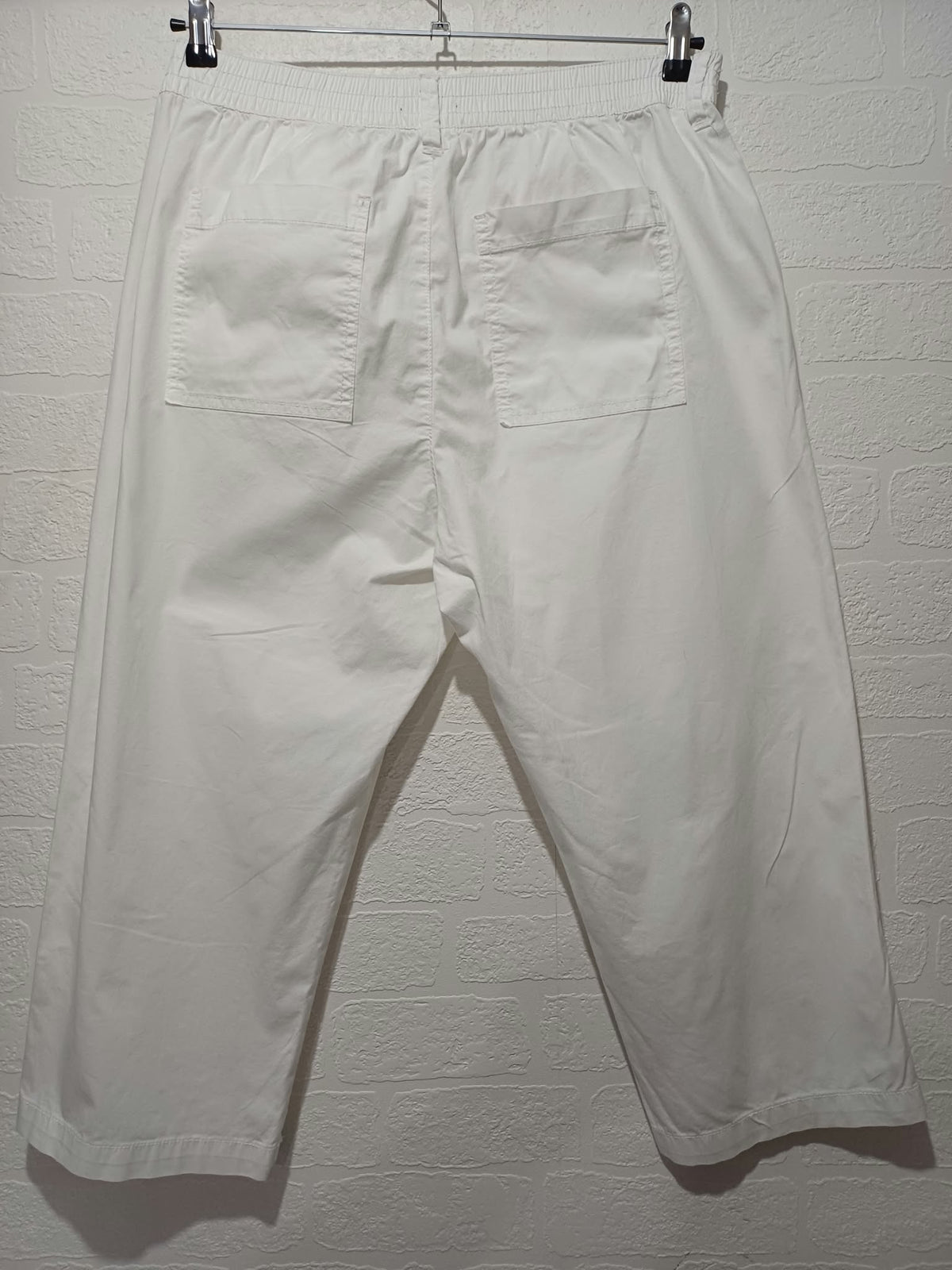 Women's Trousers Dunnes Stores White Cropped Wide Leg Size 16 Very Good Condition