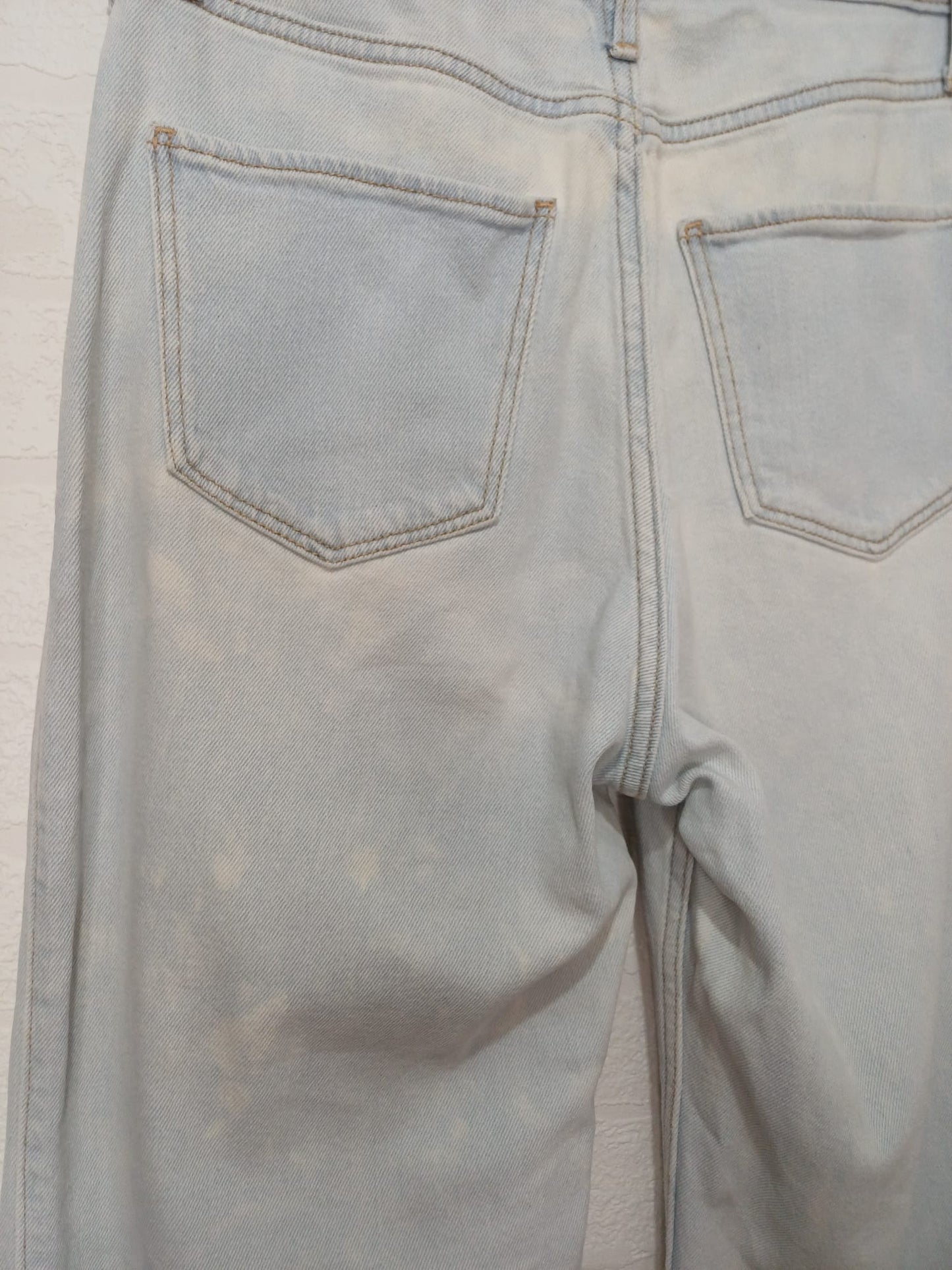 Women's Wide Leg Jeans Hollister Light Blue Wash High Rise W28 L31 - Very Good Condition