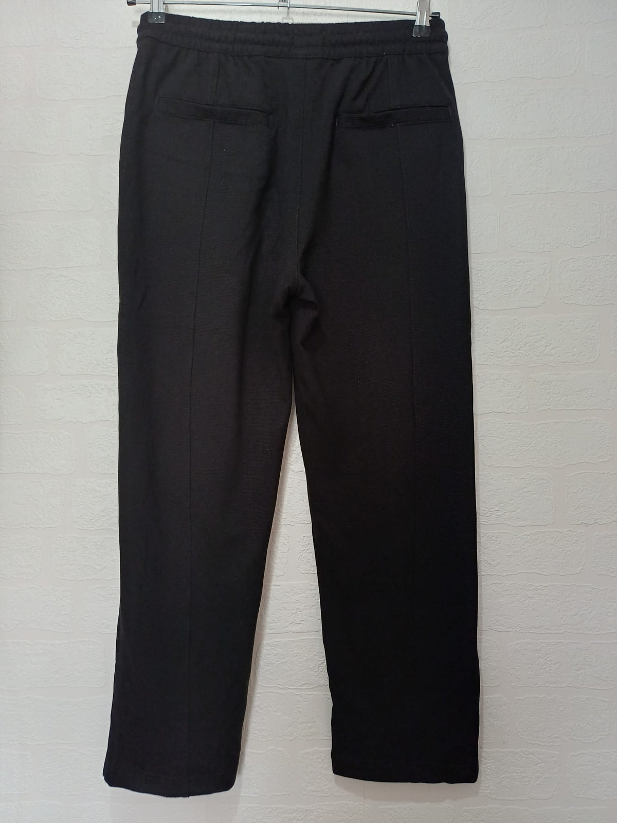 Men's Drawstring Trousers Only & Sons Black Loose Fit Stretch Waist Smart Jogger Style Size S - Very Good Condition