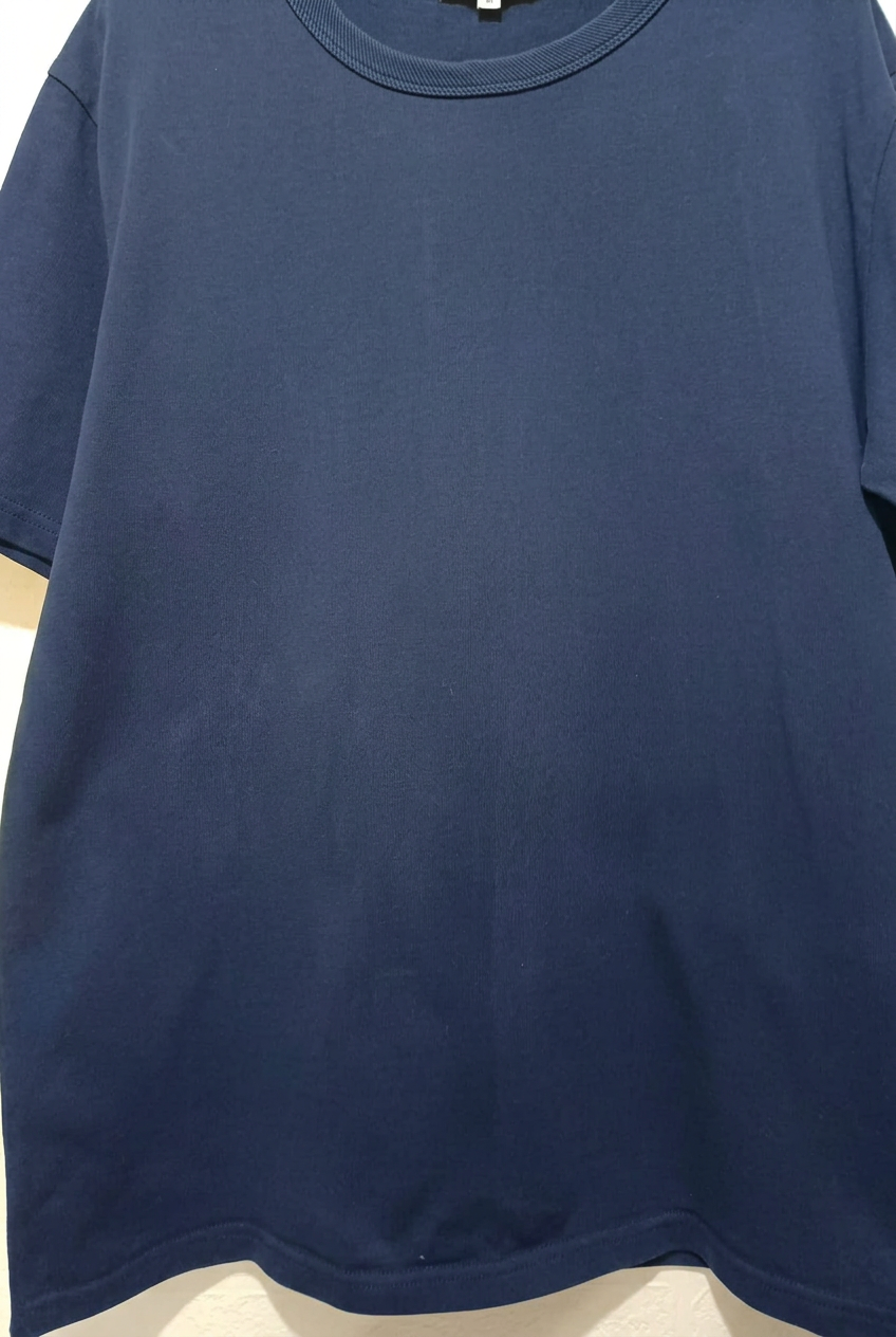 Men's T-Shirt Muscle Fit Basics Navy Blue Cotton Crew Neck Size XL Very Good Condition