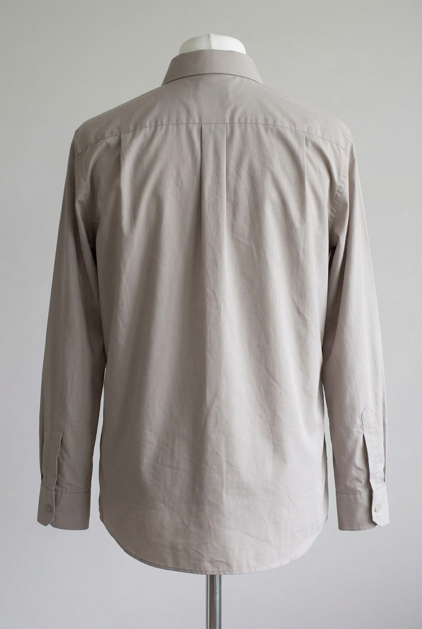 Men's Shirt George Beige/Tan Long Sleeve Button-Up Dress Shirt Collar Size 18 Very Good Condition