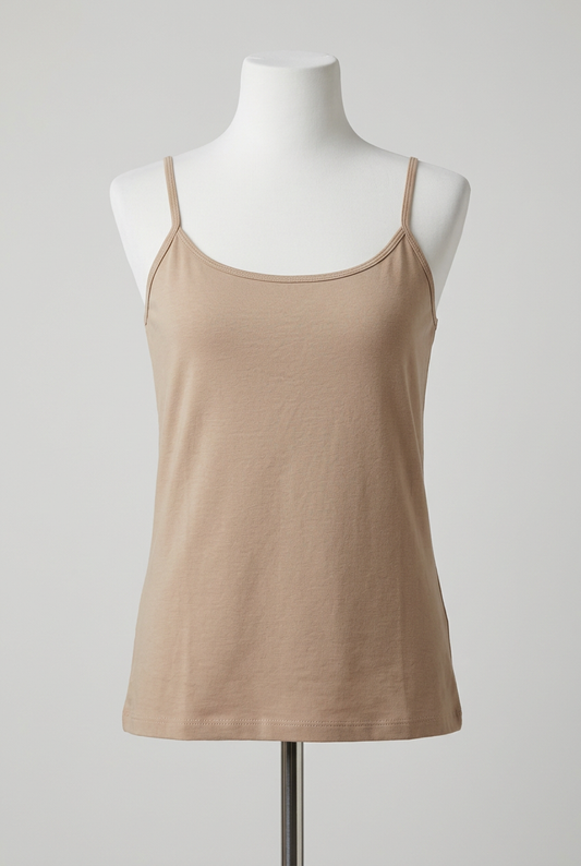 Women's Cami Vest Top Nude Beige Spaghetti Strap Size M Brand New With Tags