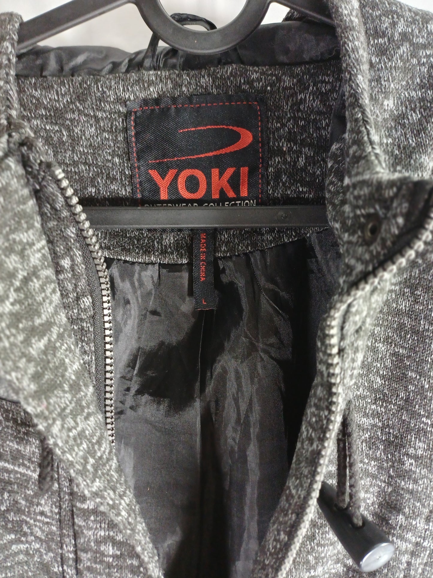 Yoki Women's Grey/Black Coat - Size L