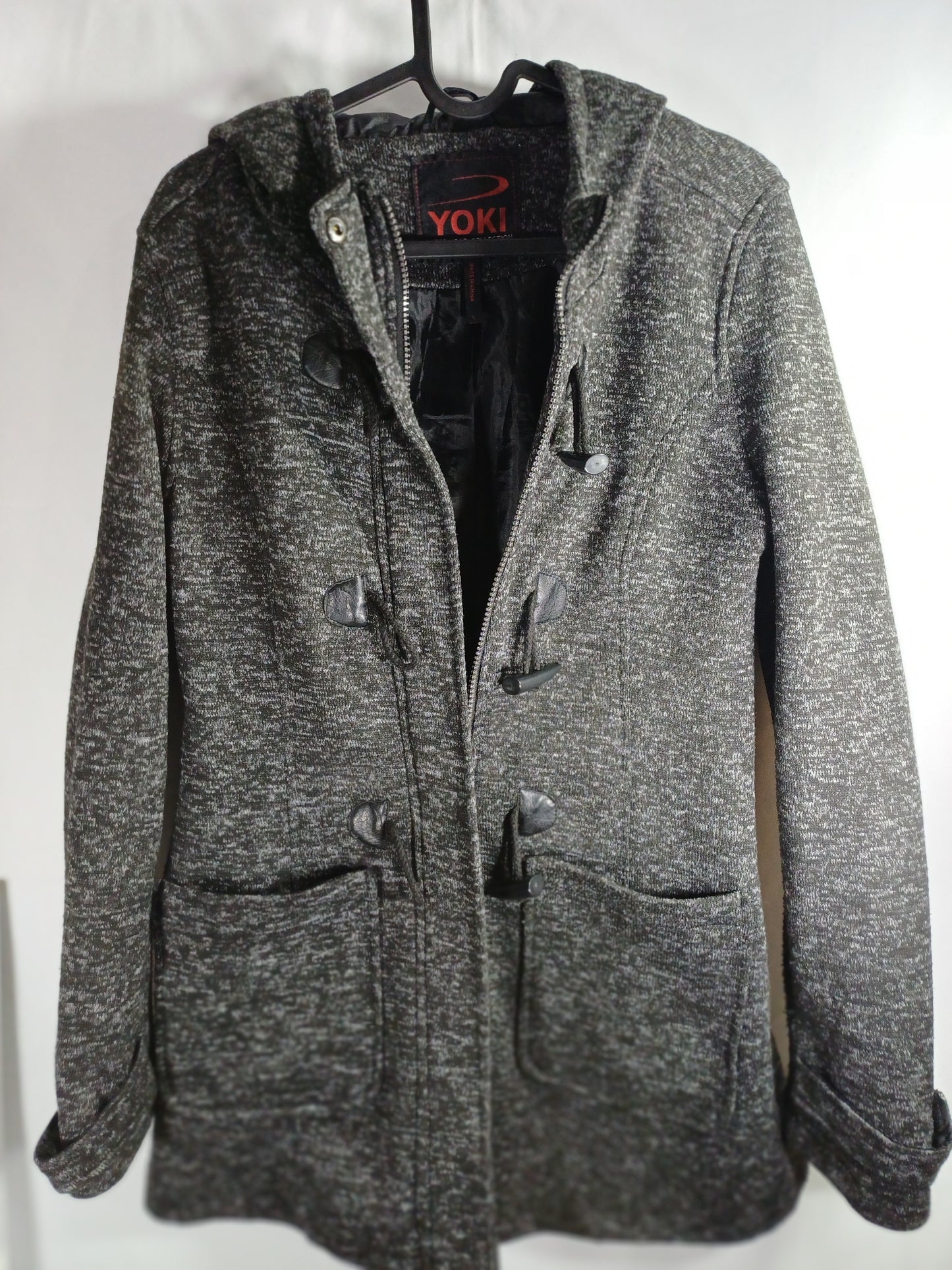 Yoki Women's Grey/Black Coat - Size L