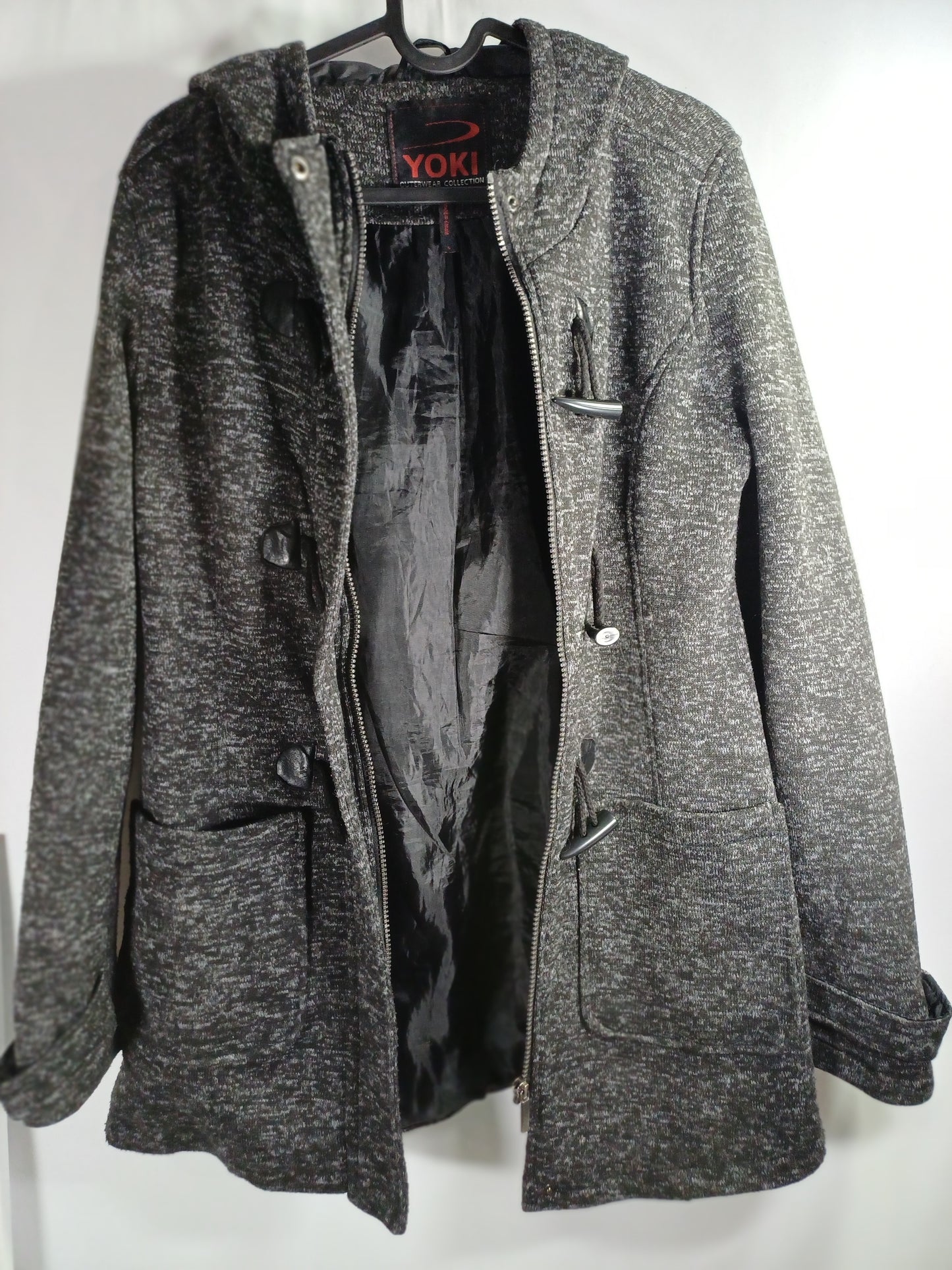 Yoki Women's Grey/Black Coat - Size L