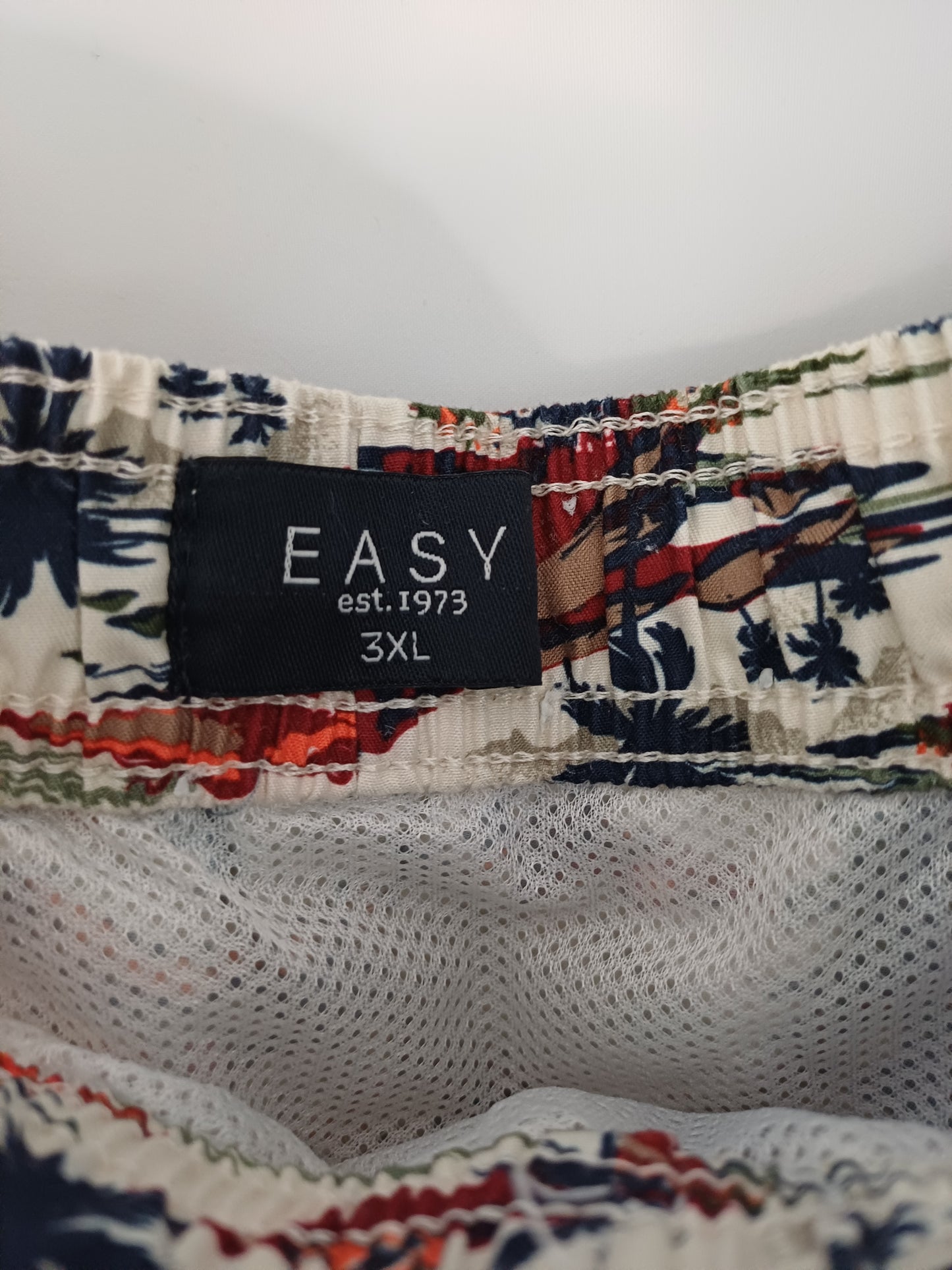 Easy Multi Colour Beach Print Mens Swim Shorts W40 Long 18" - Very Good Condition