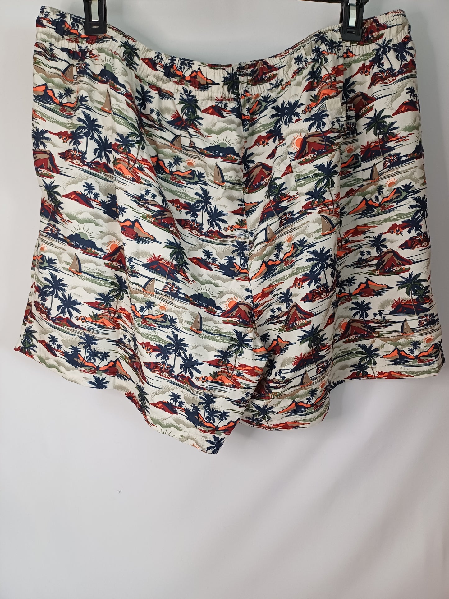 Easy Multi Colour Beach Print Mens Swim Shorts W40 Long 18" - Very Good Condition