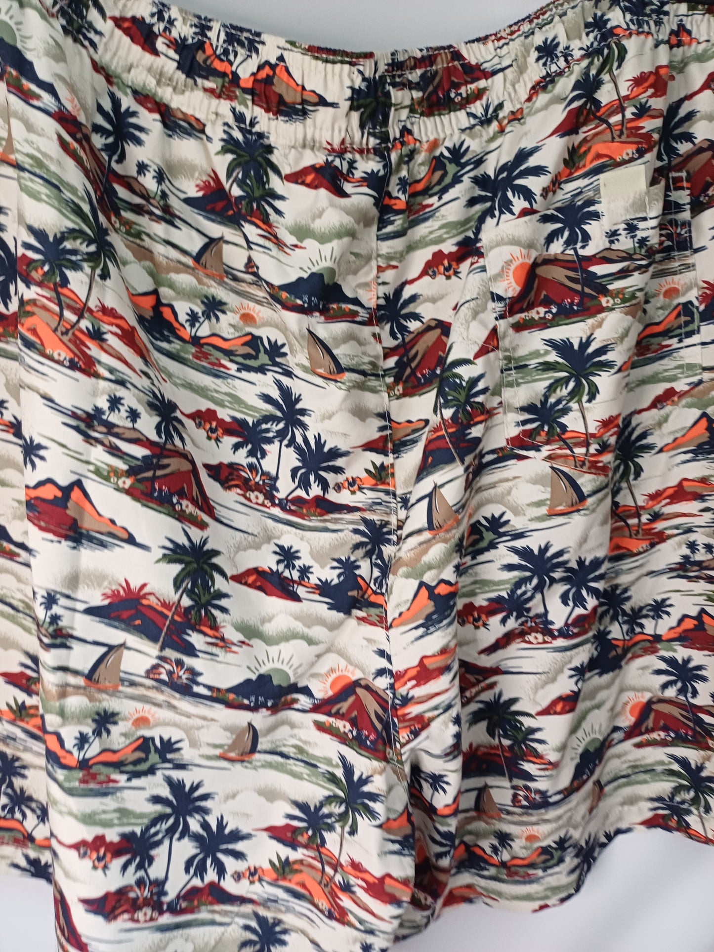 Easy Multi Colour Beach Print Mens Swim Shorts W40 Long 18" - Very Good Condition