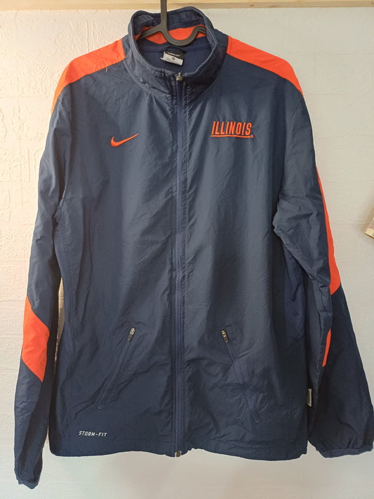 Nike Illinois Storm-Fit Windbreaker Jacket - Navy/Orange - Size XS