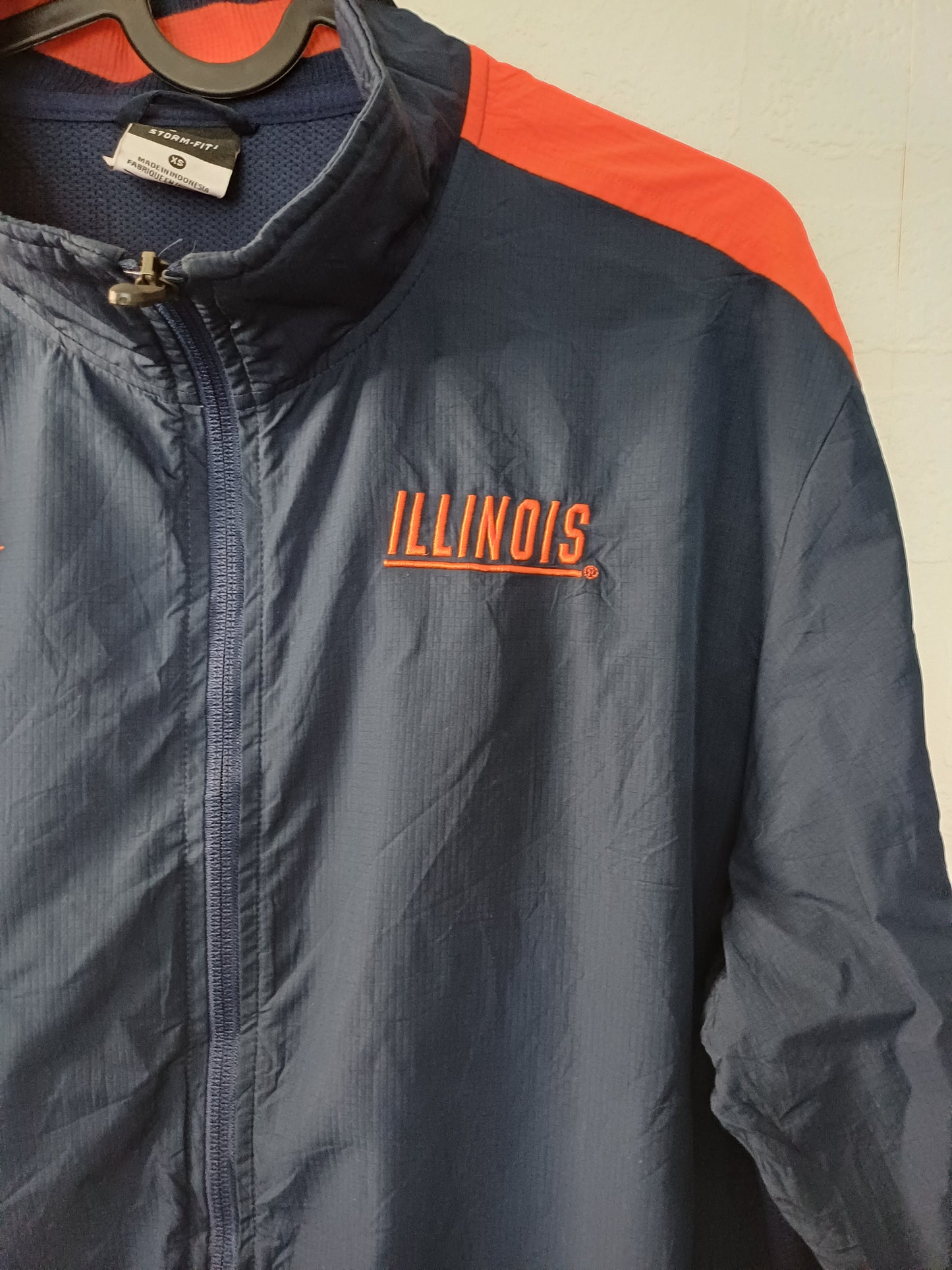 Nike Illinois Storm-Fit Windbreaker Jacket - Navy/Orange - Size XS