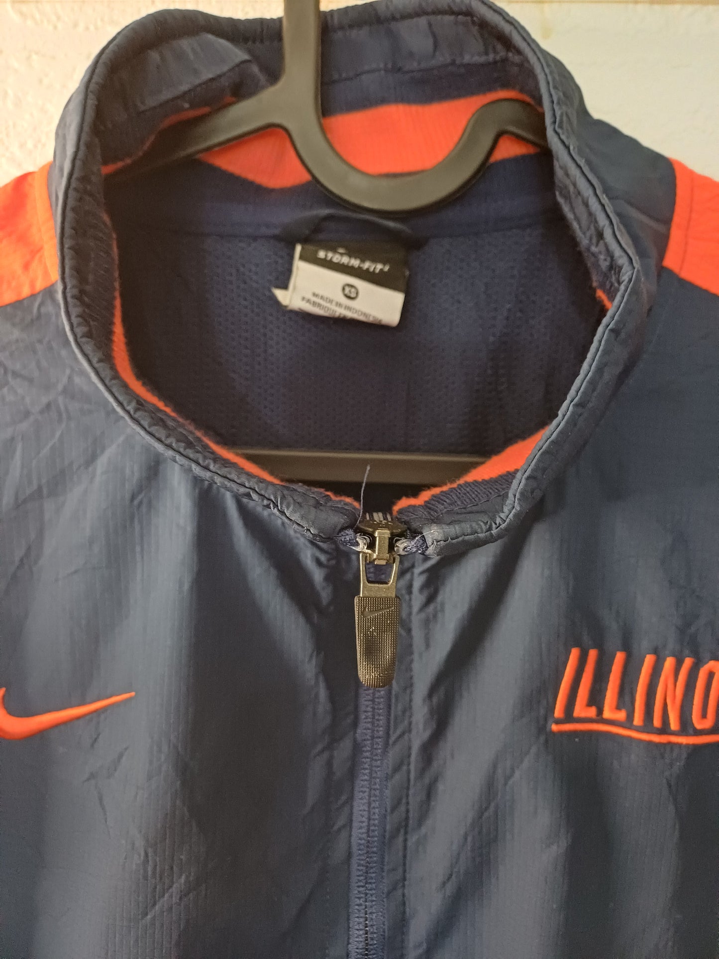 Nike Illinois Storm-Fit Windbreaker Jacket - Navy/Orange - Size XS