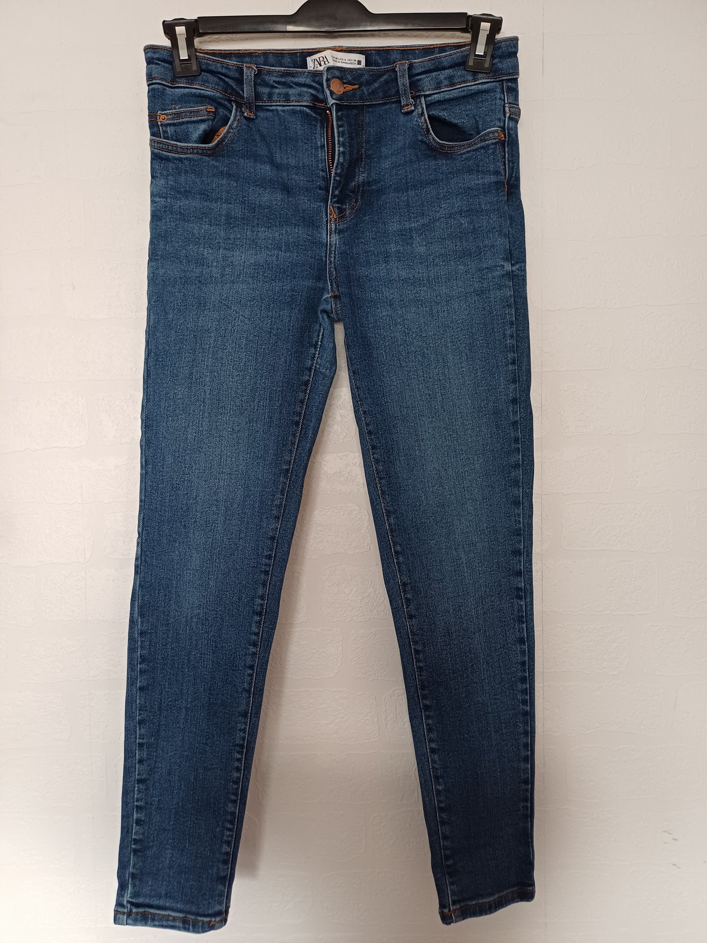 Zara Women's Skinny Jeans 30W 26L Size 10 Stretch Denim Mid-Rise - Good Condition