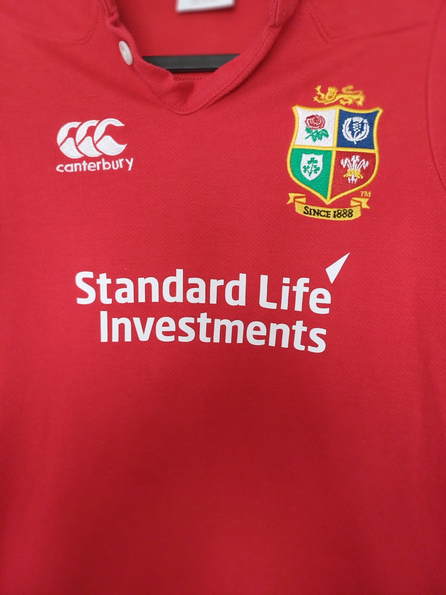 Canterbury British & Irish Lions Red Vodafone Rugby Shirt Large 23" PTP - Good Condition