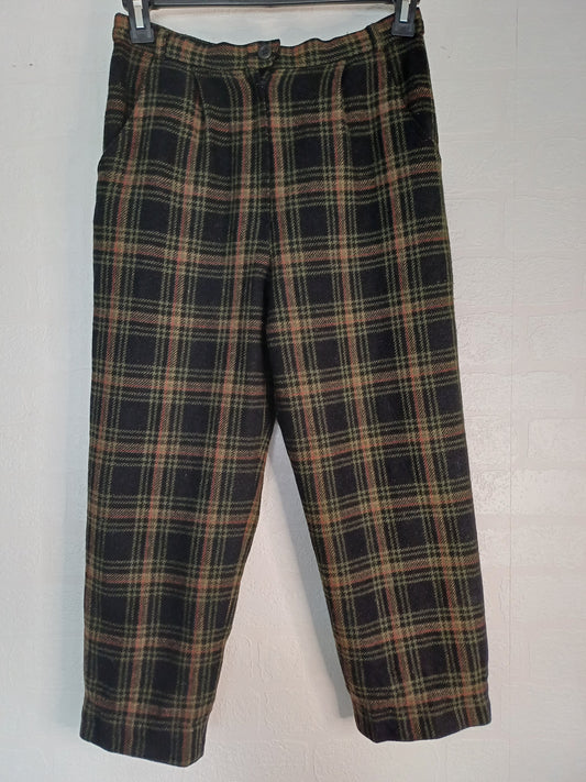 Women's Vintage Tartan Check Trousers – Fleece Feel