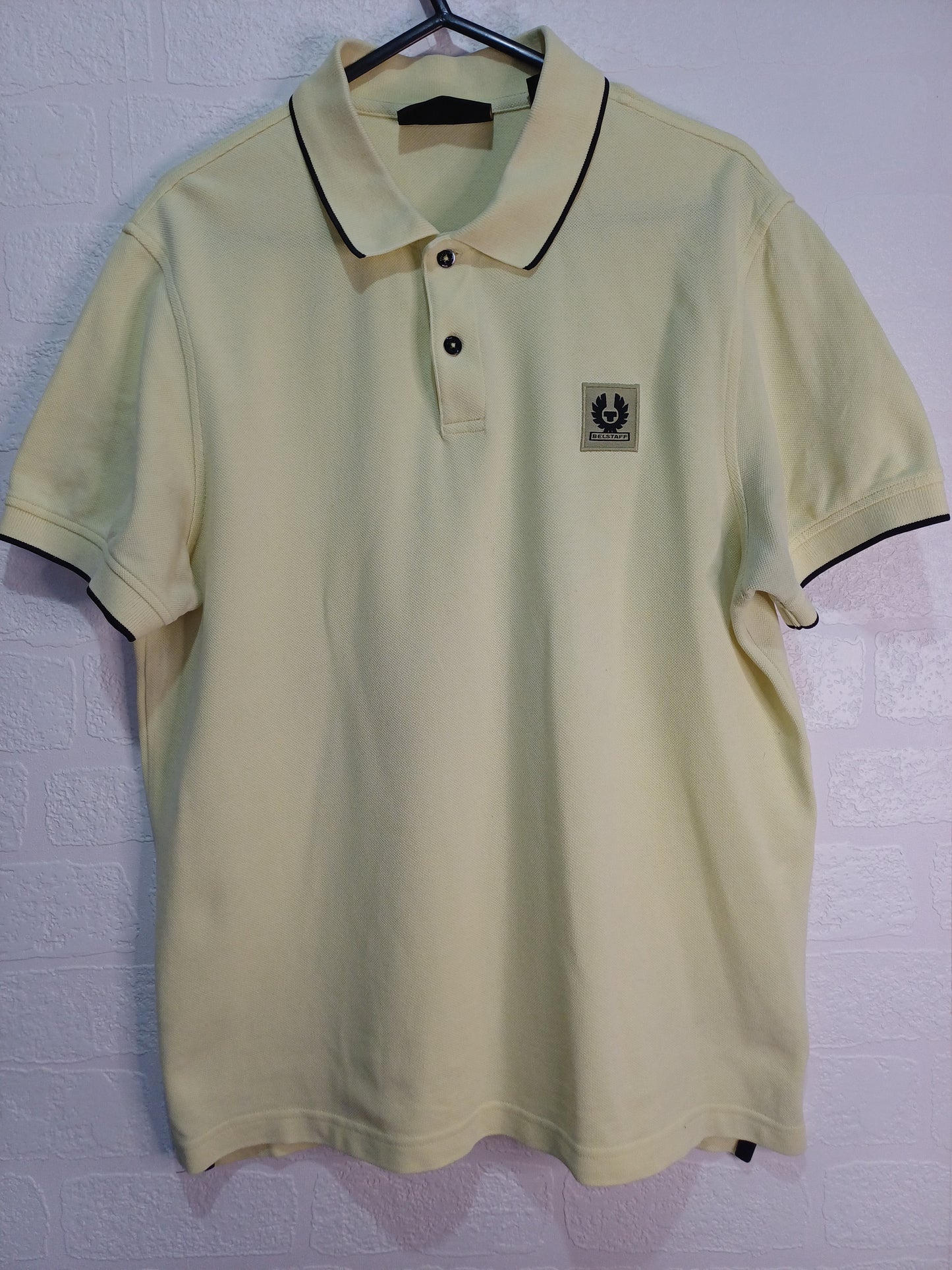 Belstaff Yellow Polo Shirt Medium 20" PTP - Imperfect Condition