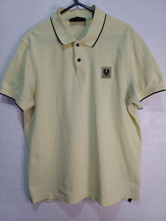 Belstaff Yellow Polo Shirt Medium 20" PTP - Imperfect Condition