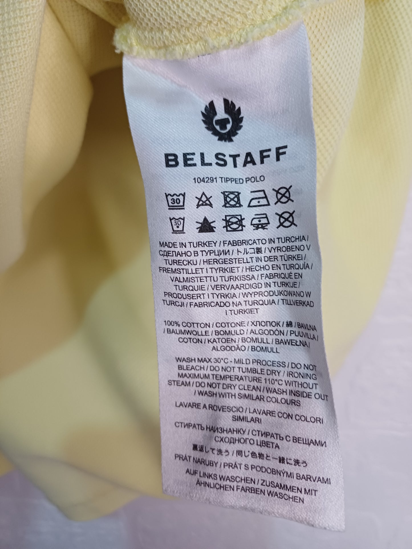 Belstaff Yellow Polo Shirt Medium 20" PTP - Imperfect Condition
