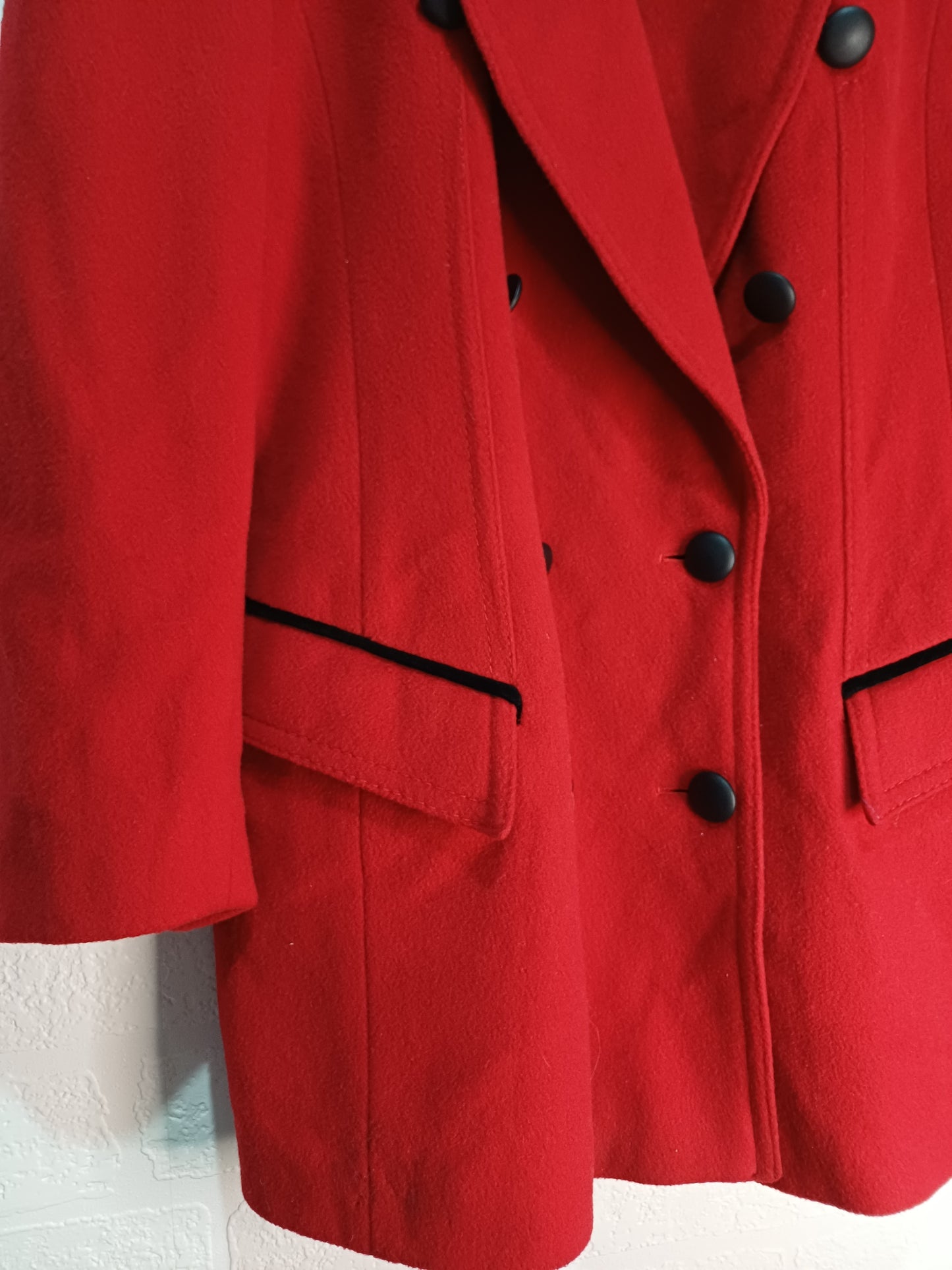 Women's Vintage C&A Wool Cashmere Red Blazer Jacket – UK 10